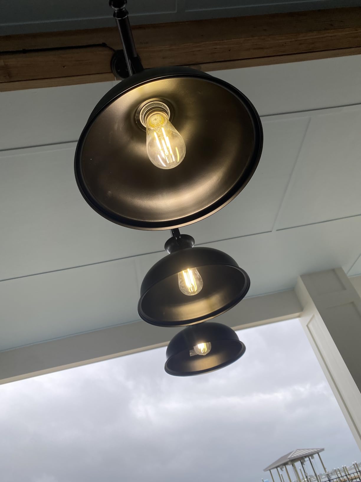GZBtech Vintage 3-Light Pendant Lighting Fixture, 59.06'' H Adjustable Rustic Hanging Billiard Light Over The Pool Table, Industrial Black Metal Chandelier for Dinning Room Kitchen Island, UL Listed customer photo 2