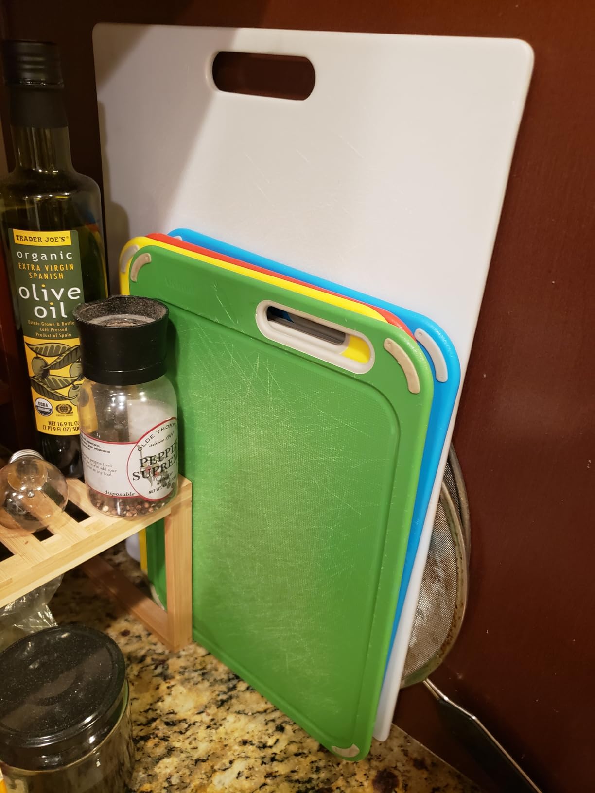 Color Coded Cutting Boards Set of 4 with Holder, BPA-Free | Preventing Cross-Contamination of Different Food Types, Dishwasher Safe customer photo 1