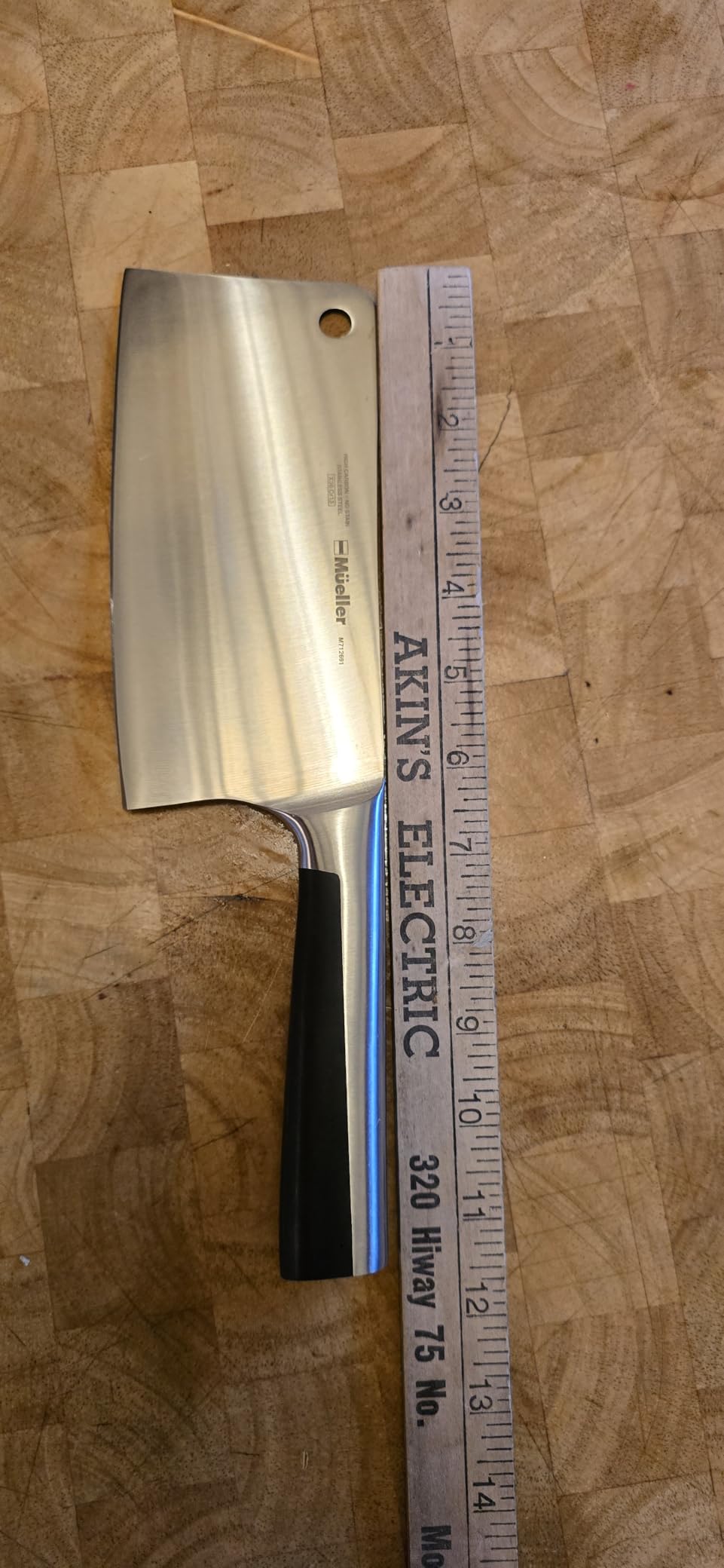Mueller 7-Inch Meat Cleaver Butcher Knife - German High Carbon Steel, Laser-Tested Razor-Sharp Blade, Heavy Duty Bone Chopper for Meat & Vegetables, Home & Restaurant customer photo 1