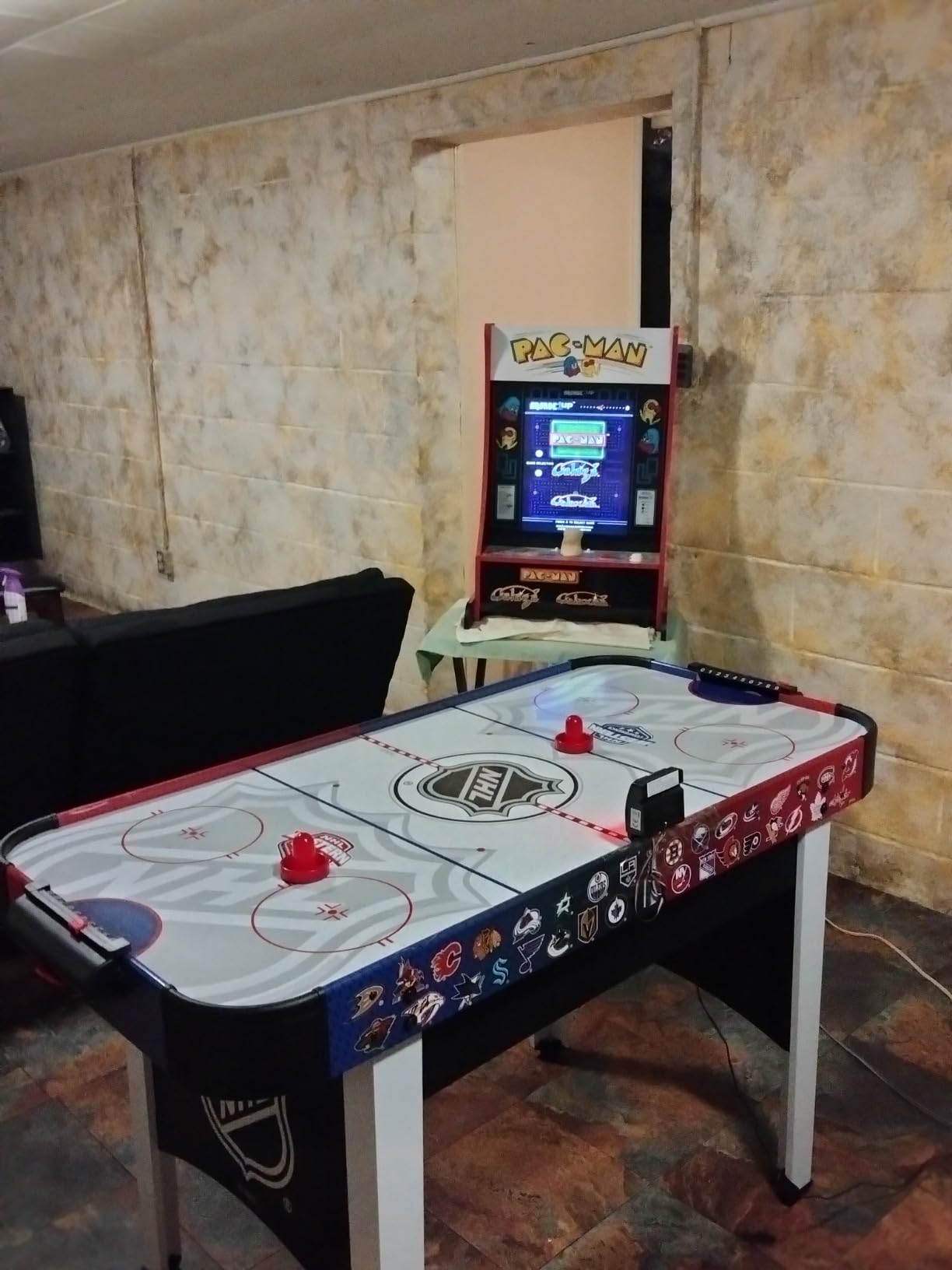 EastPoint Rush Indoor Air Hockey Table - 48 in, Multicolor - Powered Surface for Tabletop Air Hockey - LED Scoring & Stadium Sounds for Home Arcade Games - Family Competition with Game Room Games customer photo 1