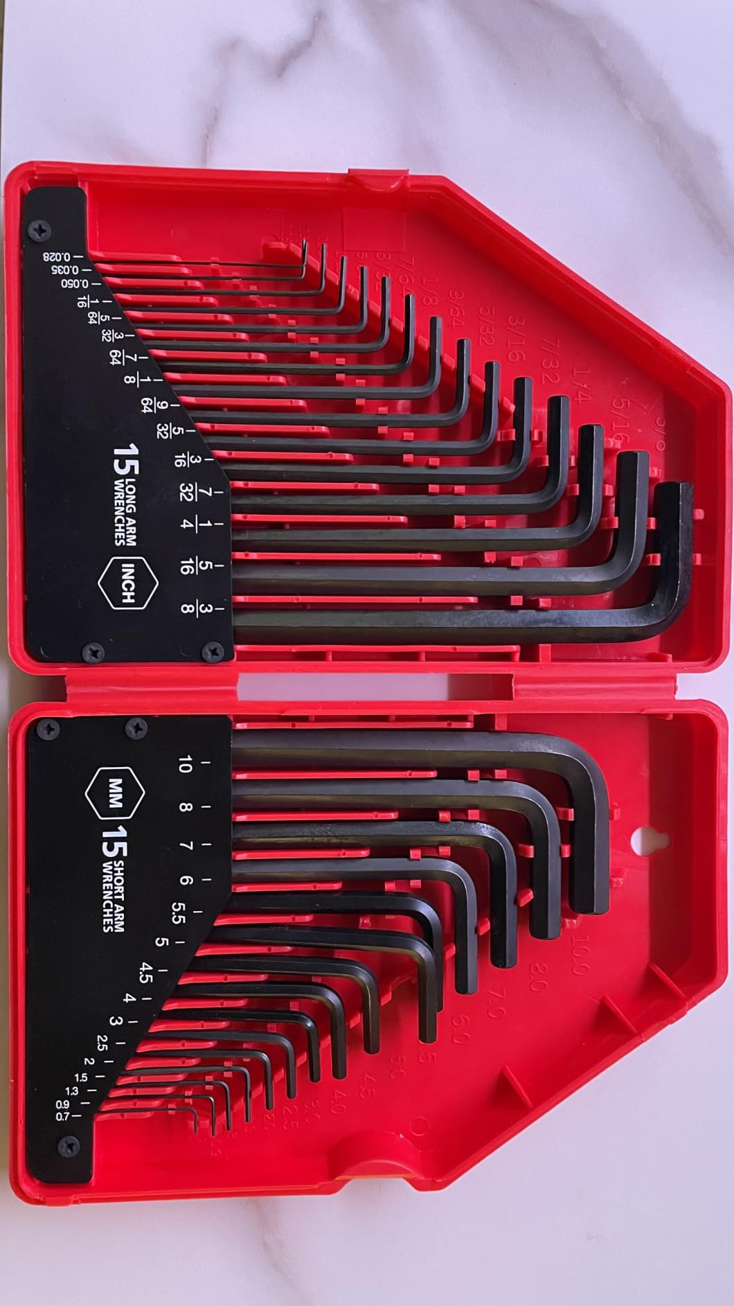 EFFICERE 30-Piece Premium Hex Key Allen Wrench Set, SAE and Metric Assortment, L Shape, Chrome Vanadium Steel, Precise and Chamfered Tips | SAE 0.028-3/8 inch, Metric 0.7-10 mm | In Storage Case customer photo 2