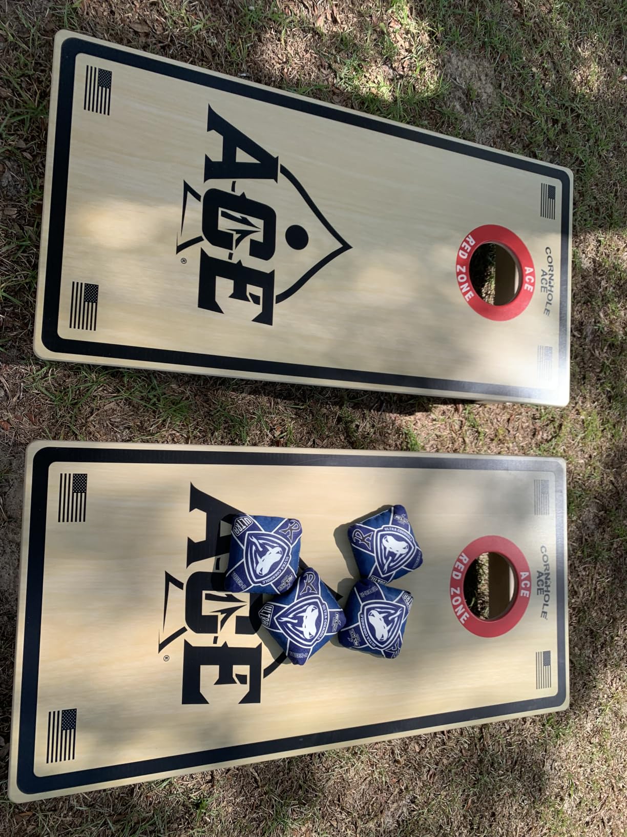 CornholeAce ACE PRO Professional Cornhole Boards - No Bounce! Triple Wide Legs, 3/4