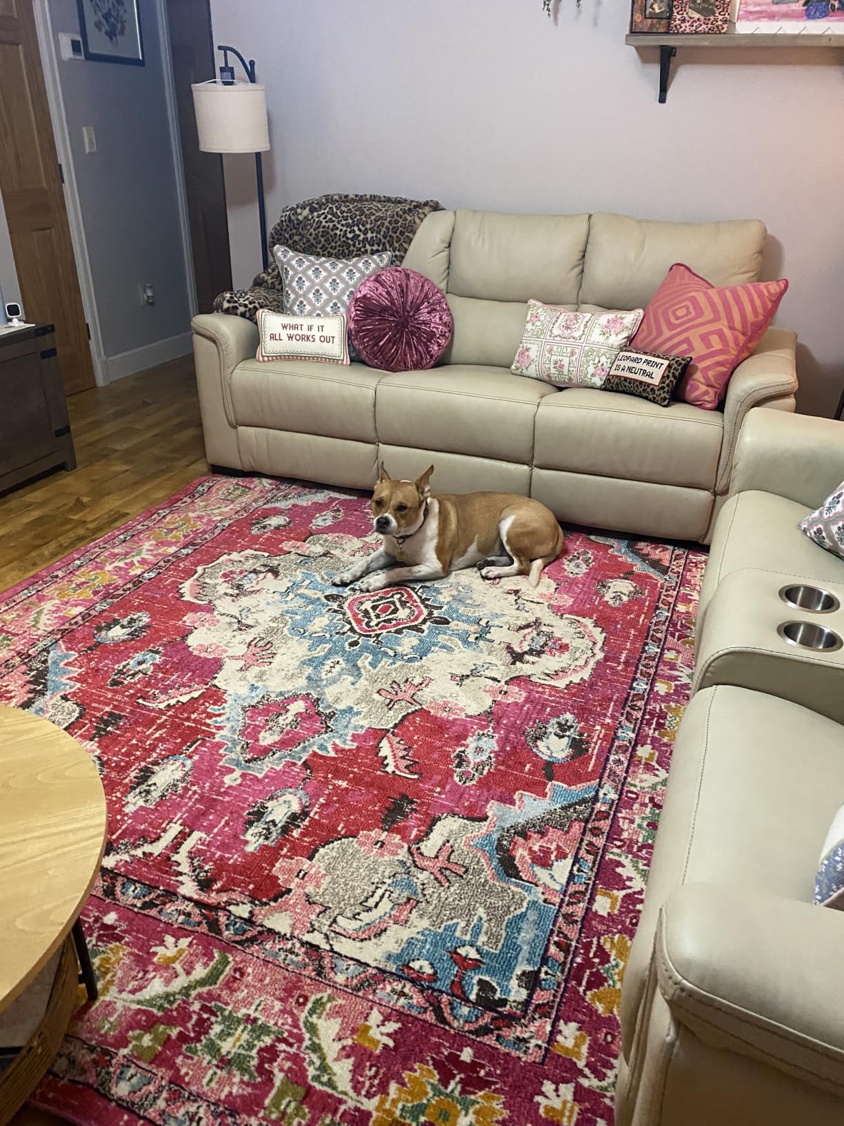 SAFAVIEH Monaco Collection Area Rug - 8' x 10', Ivory & Grey, Non-Shedding & Easy to Clean, Distressed Medallion Design, Ideal for Living Room, Bedroom, Dining Space (MNC243B) customer photo 2