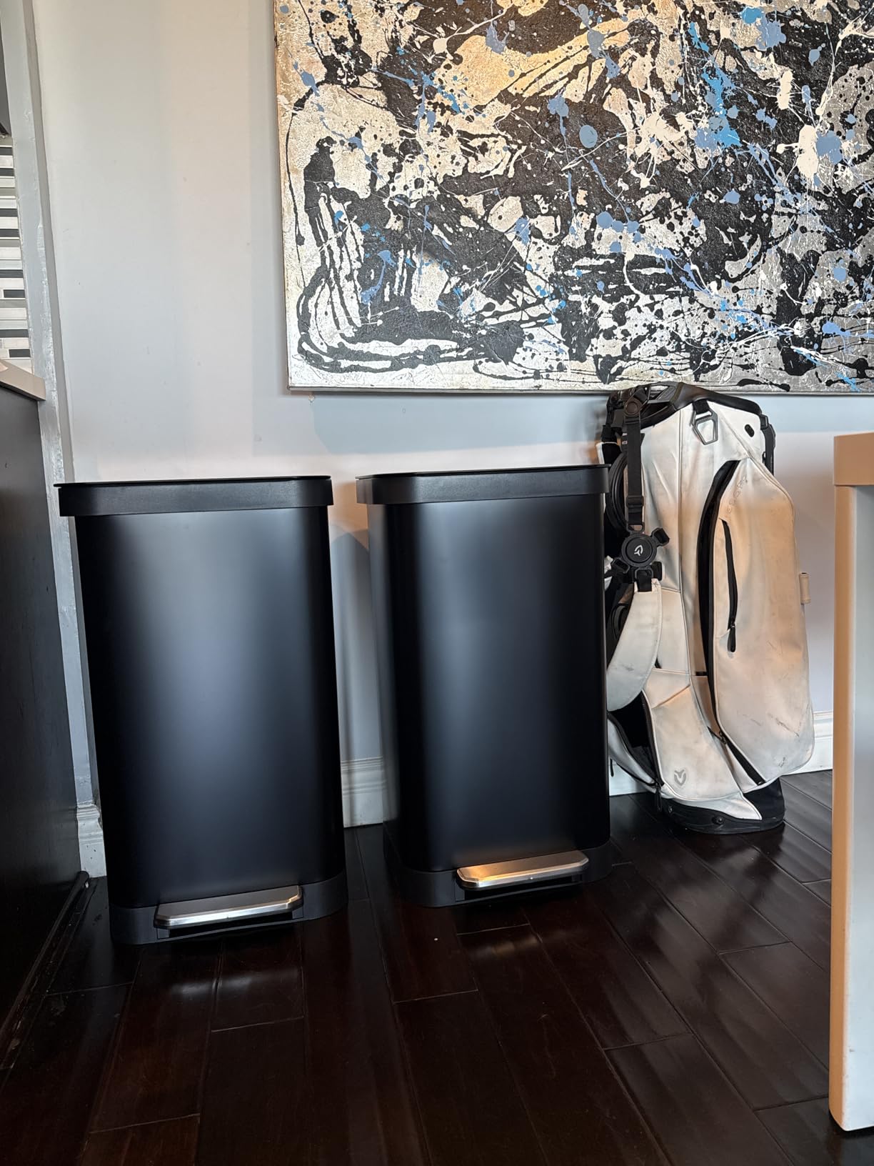Glad 13 Gallon Stainless Steel Trash Can with Clorox Odor Protection | Large Metal Kitchen Garbage Bin with Soft Close Lid, Garbage Bag Rings, Step On Foot Pedal and Waste Bag Roll Holder, Pewter customer photo 1