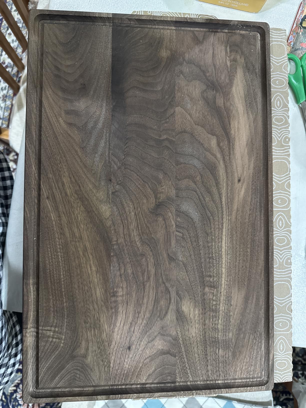 Mevell Walnut End Grain Cutting Board for Kitchen, Reversible Extra Large Wooden Butcher Block With Juice Grooves, Made in Canada (Walnut, 20x13x2) customer photo 1
