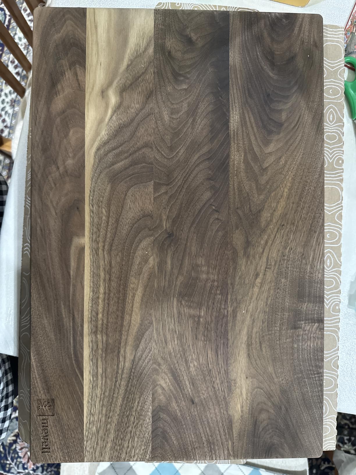 Mevell Walnut End Grain Cutting Board for Kitchen, Reversible Extra Large Wooden Butcher Block With Juice Grooves, Made in Canada (Walnut, 20x13x2) customer photo 2