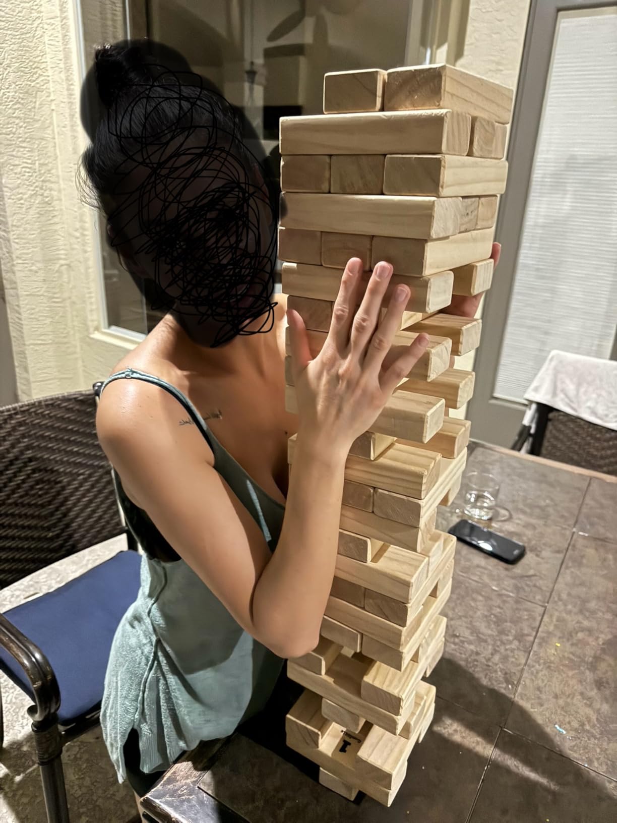 Outdoor Games Large Wooden Tower Stacking Game - 54 Premium Pine Blocks Stack up to 4FT with Custom Rules Board & Heavy Duty Carry Bag - Outdoor Lawn Games for Backyard Parties, Camping, Tailgating customer photo 1