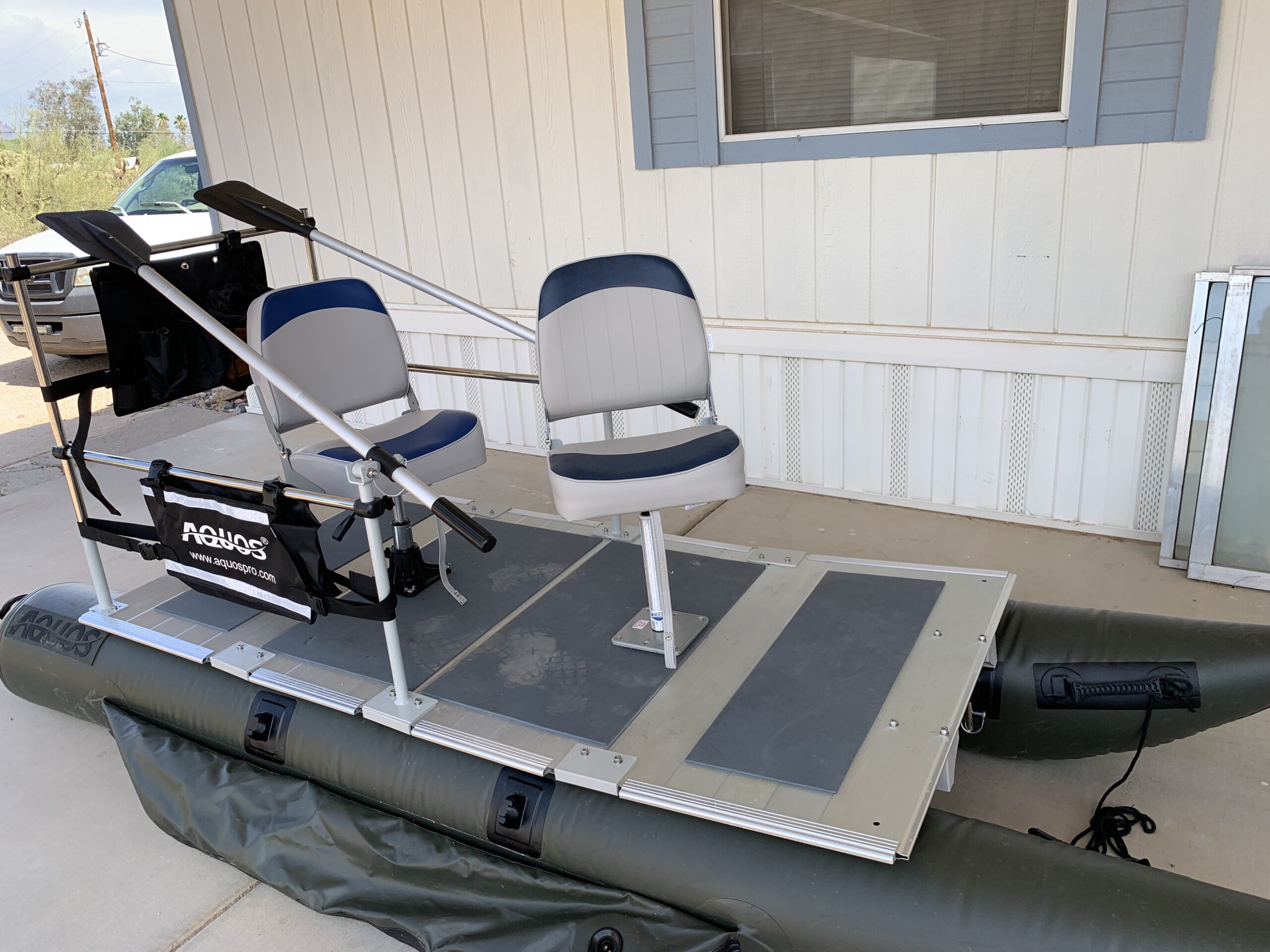 AQUOS 11.5ft Heavy-Duty for Two Series Inflatable Pontoon Boat | Stainless Guard Bar, Folding Swivel Seat, Aluminum Floor, 800lb Capacity, EVA Anti-Slip, 4 Air Chambers customer photo 2
