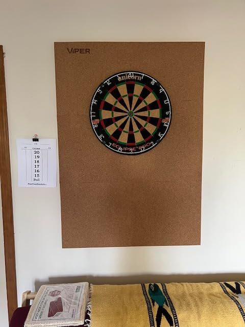 Viper Wall Defender III Cork Dartboard Surround, Reversible Cork Dart Board Wall Protector for 17.75 and 18 Inch Sisal Bristle Dartboards, 8.2 Sq Ft, Tan customer photo 1
