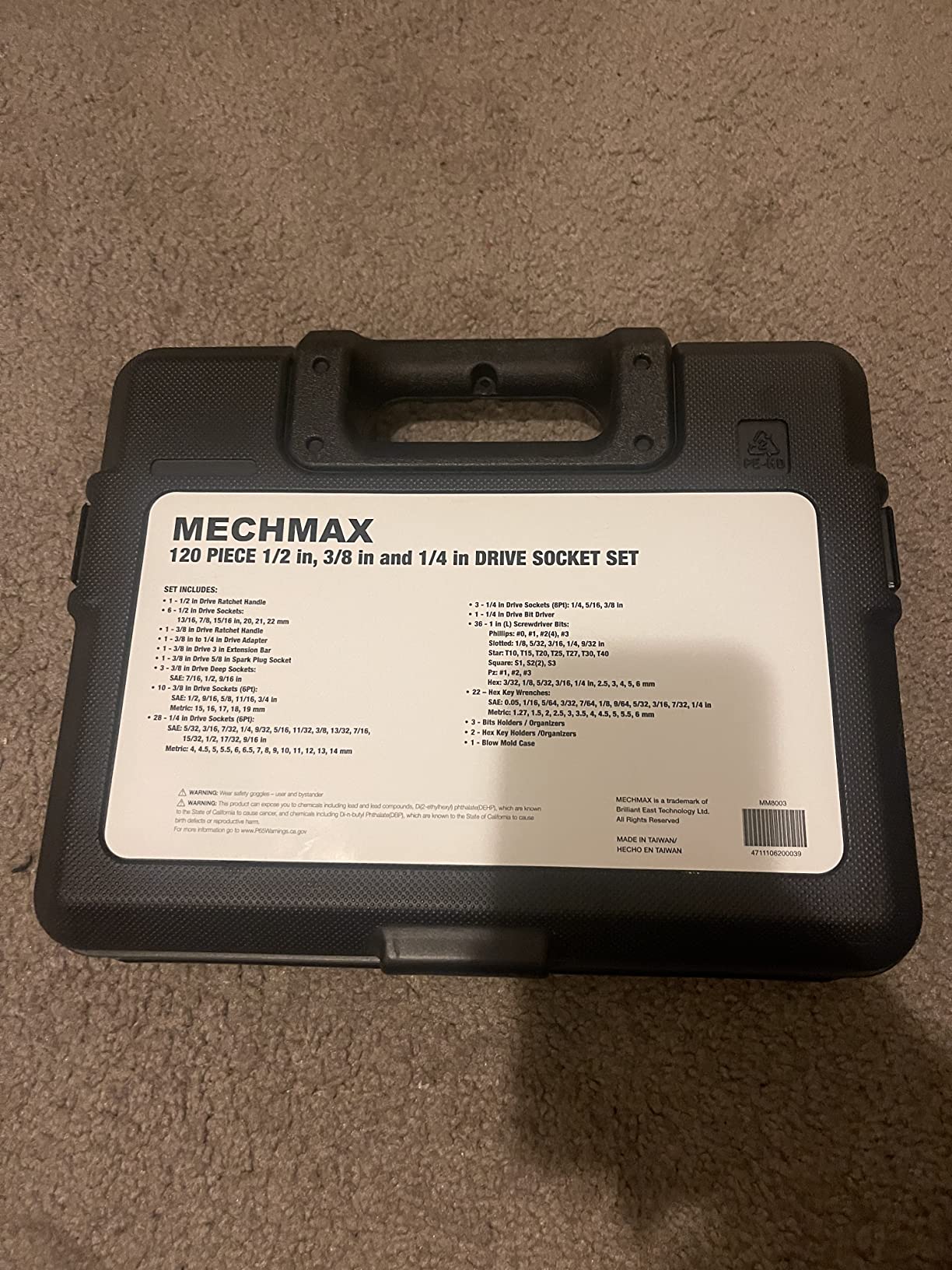 MECHMAX 121-Piece Mechanics Tool Set, 1/4 & 3/8-Inch Drive | Metric and standard SAE socket wrench kit. General automotive repair hand tool set for car mechanics and garage DIY customer photo 2
