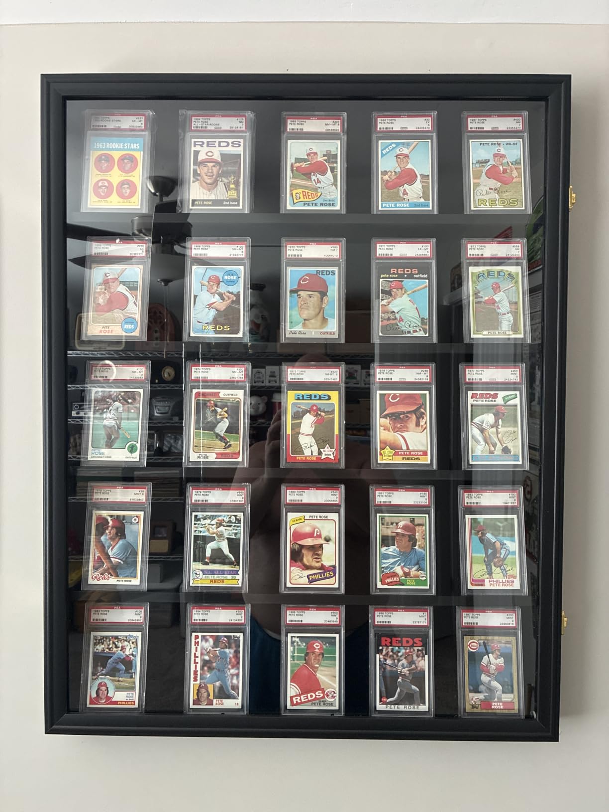 KCRasan 35 Graded Sports Card Display Frame -Baseball Card Display Case Lockable - Trading Card Collector Wall Display Holder for Basketball Football Hockey Cards, UV Protection Acrylic(Black) customer photo 2