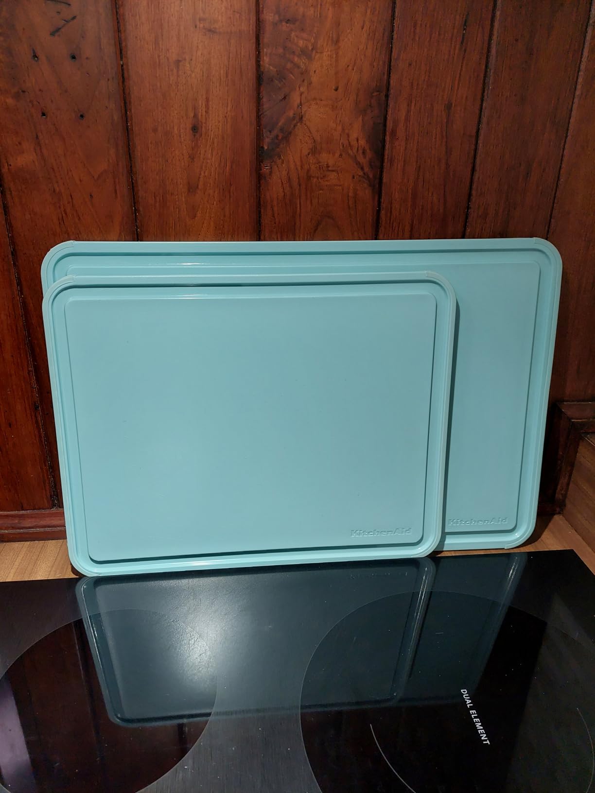 KitchenAid Classic Nonslip 2-Piece Plastic Cutting Board Set with Perimeter Trench and Non Slip Edges, 2-Piece Kitchen Chopping Boards, Dishwasher-Safe, White and Gray customer photo 2