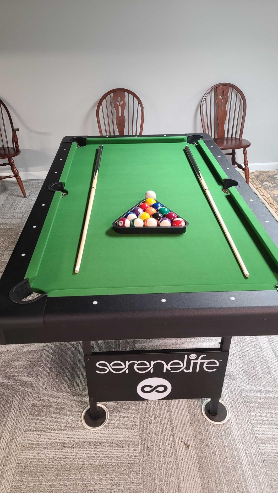 SereneLife 6-Ft Folding Pool Table - Best in Stability - Steel Frame, Fully Supported Slate customer photo 1