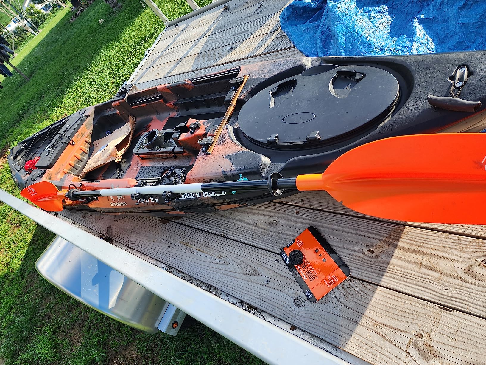 YakAttack DoubleHeader with Dual RotoGrip Paddle Holders | Offset Kayak Paddle Holder | Multi-Accessory Track Mount | Includes SnapNStrap Tethers | Compatible with GearTrac & Most Kayak Tracks customer photo 2