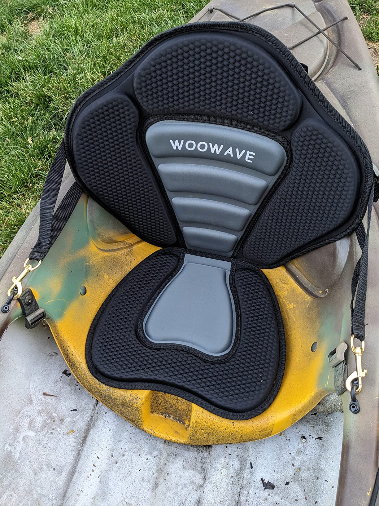 WOOWAVE Kayak Seat Padded Deluxe Paddleboard Seats Adjustable Boat Seat Cushioned Fishing Seat High Back Comfortable Backrest Support for Universal Sit customer photo 1