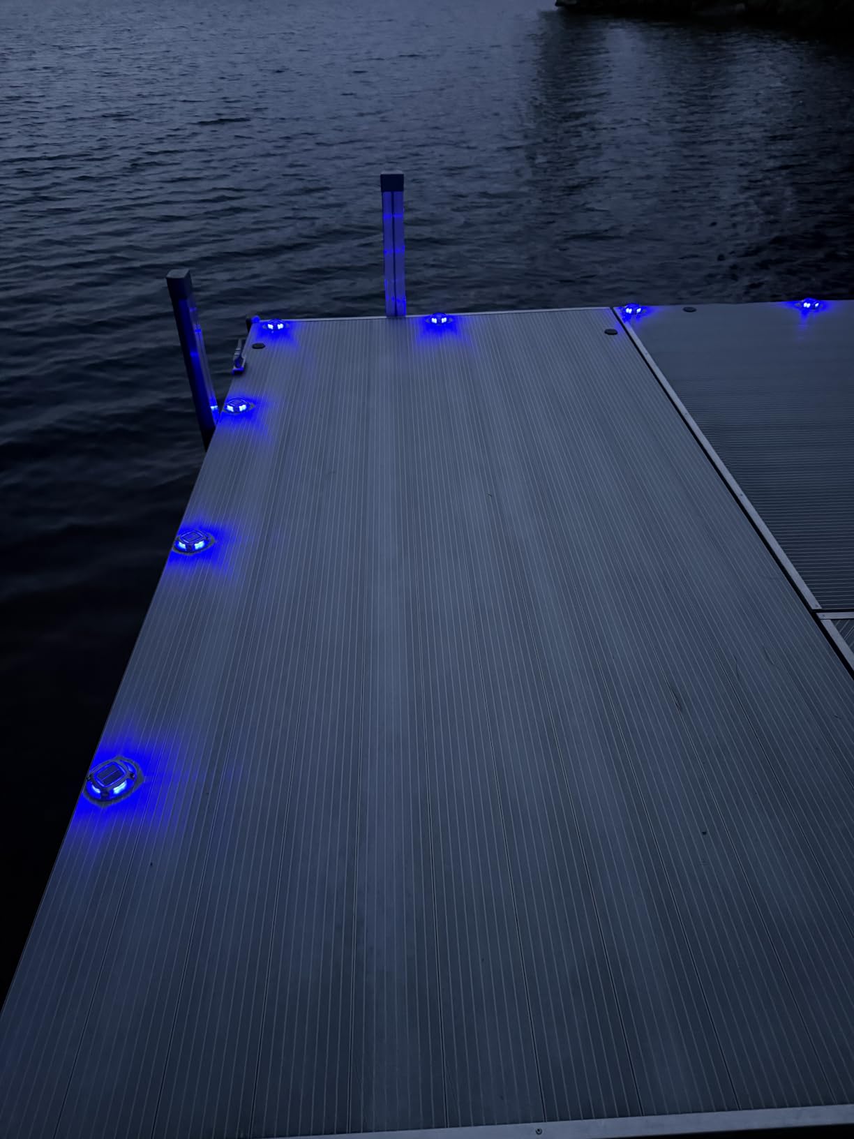 VOLISUN Solar Dock Marine Lights 12 Pack, 2 Colors in 1, Outdoor IP67 LED Solar Powered Waterproof Driveway Marker Deck Lights (White/Blue), Saltwater Resistant customer photo 2