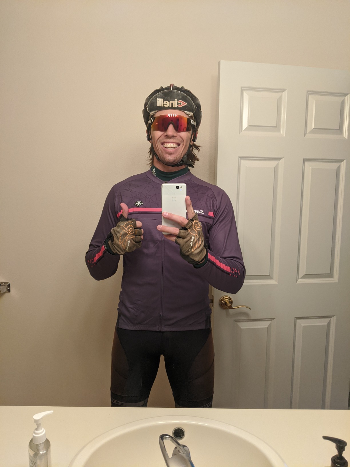 Santic Cycling Jersey Men's Long Sleeve Bike Reflective Full Zip Bicycle Shirts with Pockets customer photo 2