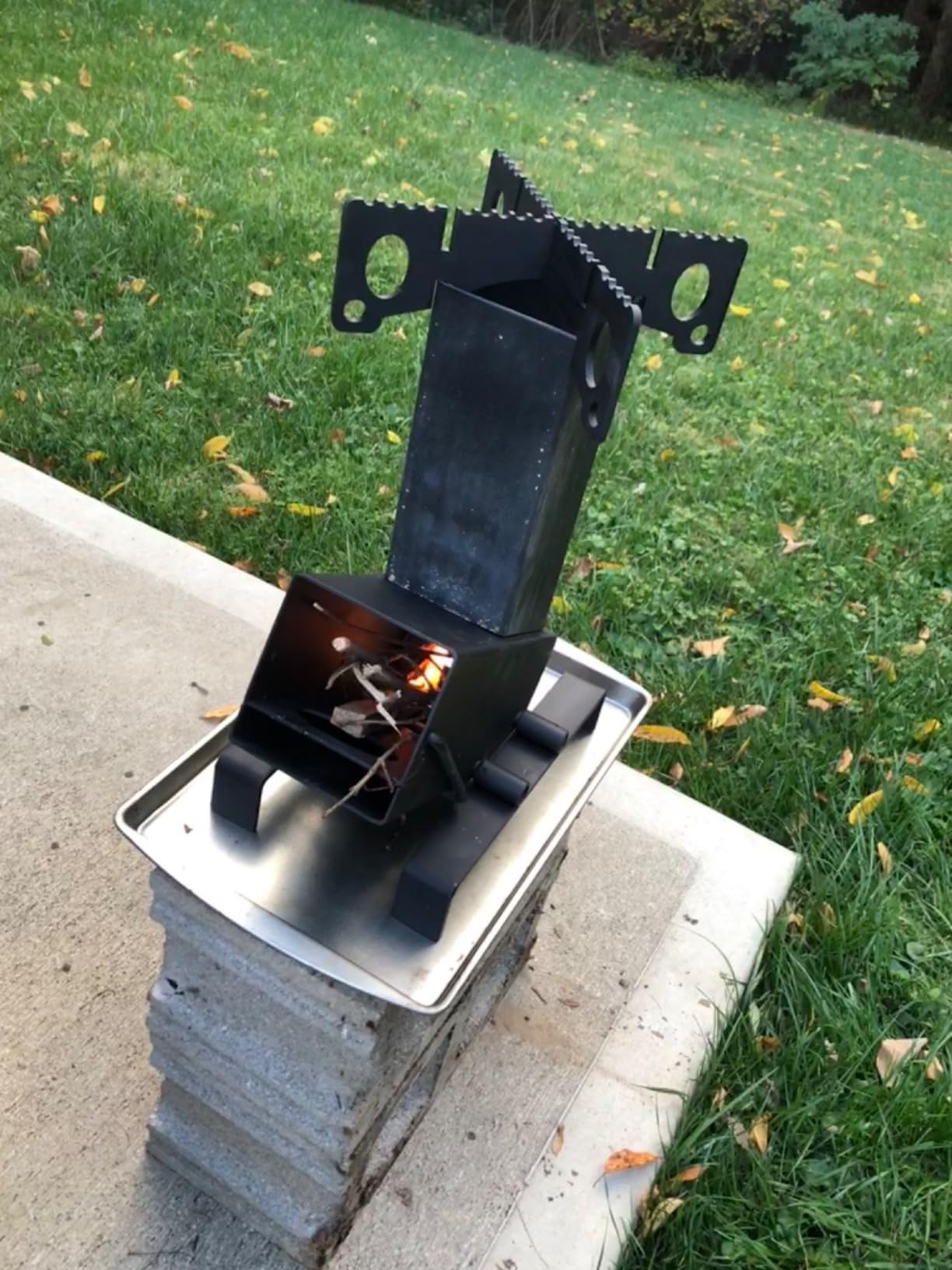 Collapsible Rocket Stove by StarBlue with FREE Carrying Bag - A Portable Wood Burning Camping Stove with Large Fuel Chamber Best for Outdoor Cooking, Camping, Picnic, BBQ, Hunting, Fishing customer photo 2