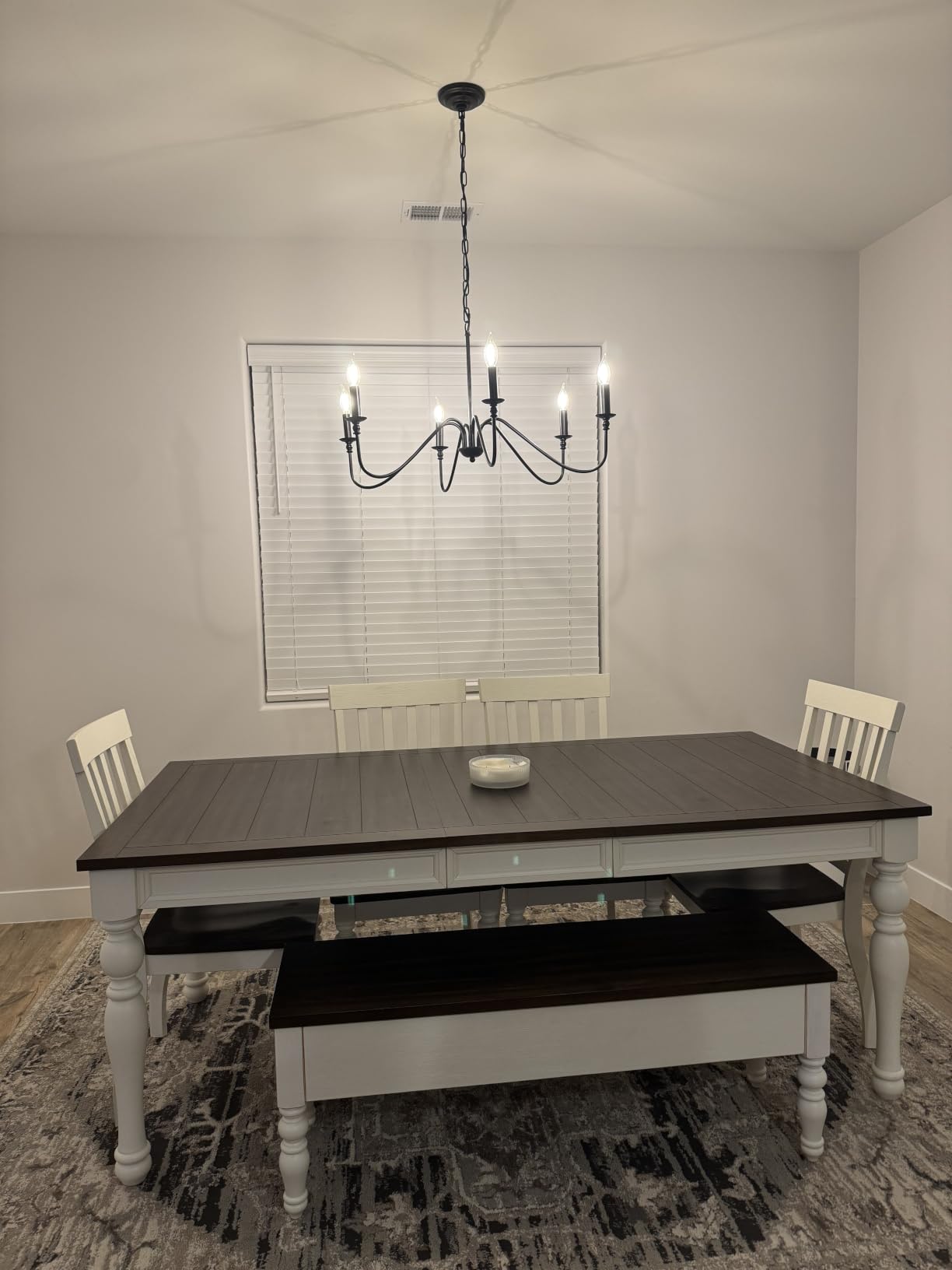 Black Chandelier,6-Light Rustic Industrial Iron Chandeliers for Dining Room Lighting Fixtures Hanging,Candle Hanging Hallway, Living Room, Foyer, Bedroom, Office, Bar,Island Lights customer photo 1