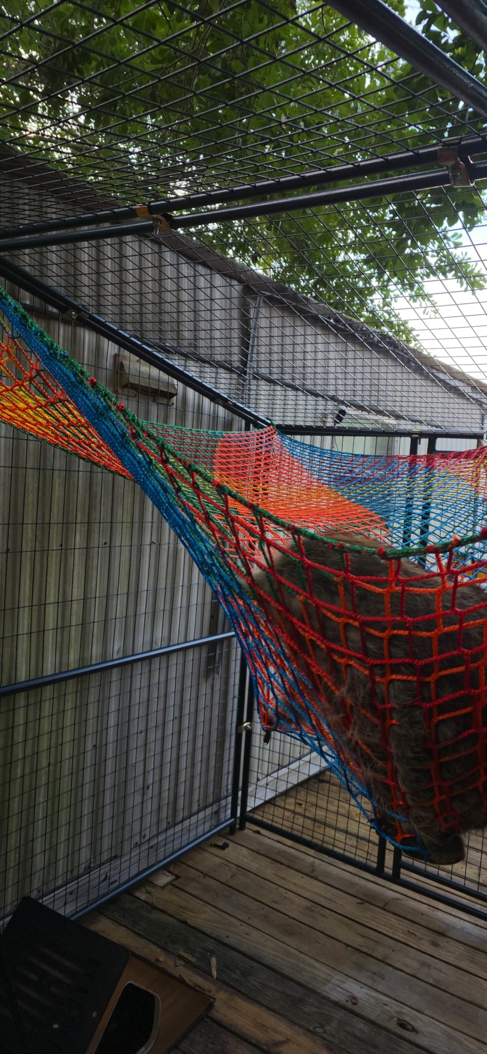 Tongmo Climbing Cargo Net, 6.5' X 9.8' Double Layers Playground Safety Net, Kids Backyard Climbing Net, Used for Treehouse Accessories with Storage Bag and Carabiners customer photo 1