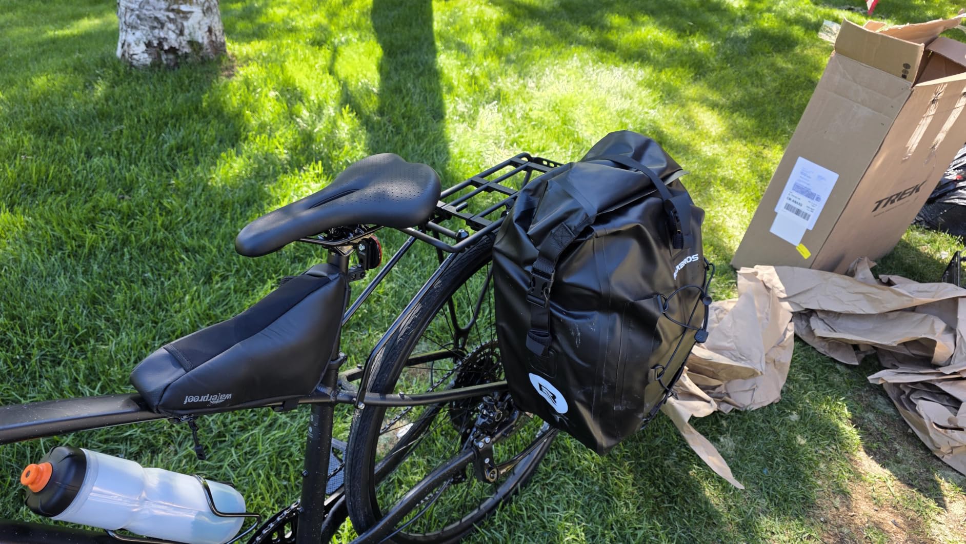 ROCKBROS Bike Panniers Waterproof Max 30L Capacity Cycling Traveling 2 Pack | Quick Release Mount, Reflective Safety, PVC Material, Fits Most Rear Racks customer photo 1