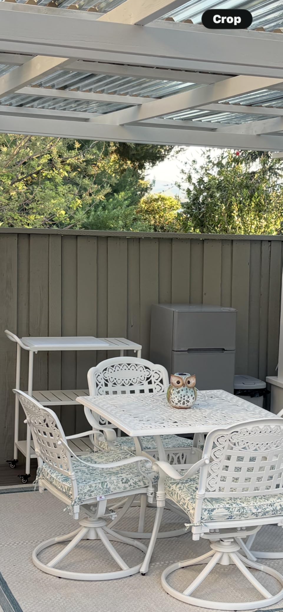 MEETWARM 5-Piece Outdoor Patio Dining Set, All-Weather Cast Aluminum Patio Conversation Set for Backyard Garden Deck with 4 Cushions Swivel Rocker Chairs and 35.4