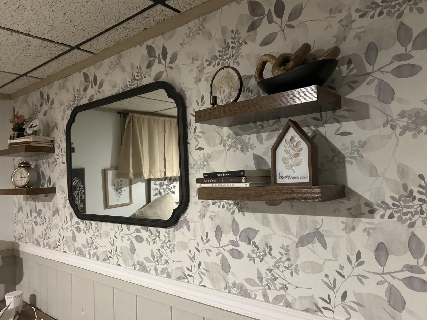 QEEIG Floating Shelves for Wall Bathroom Shelf Bedroom Kitchen Living Room Hanging Book Shelves Small Farmhouse Decor 16 inch Set of 3, Rustic Brown (015-BN3) customer photo 1