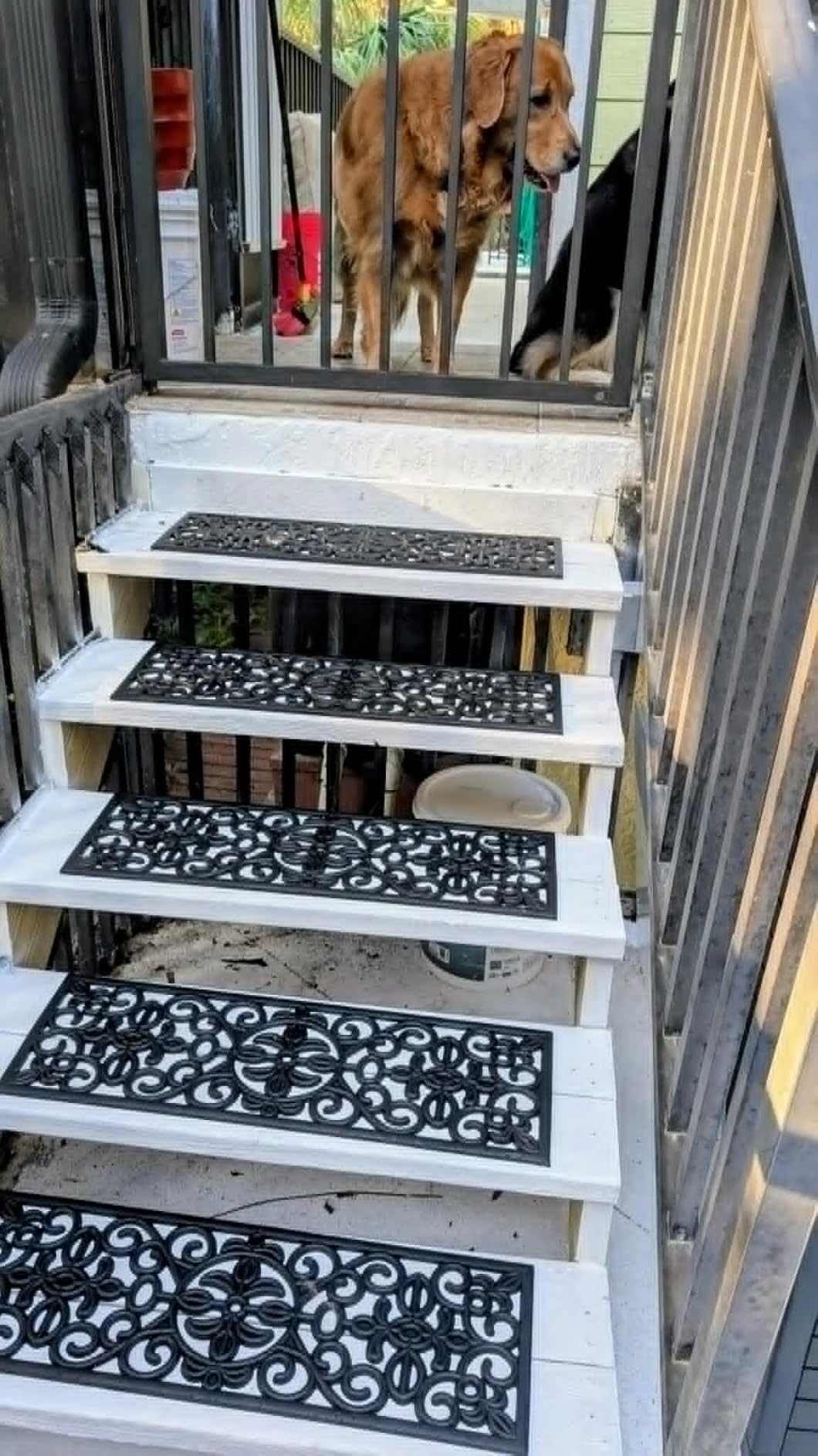 Ottomanson Outdoor Rubber Stair Treads - Scroll Classic Heavy-Duty Non-Slip Stair Mats - Best Grip on Concrete, Brick & Textured Step - Fastening Recommended for Wooden & RV Steps, Pack of 5 customer photo 2