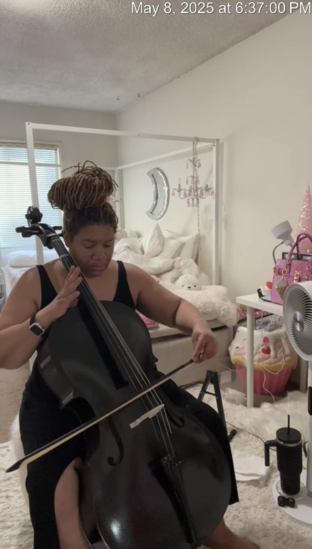 Ktaxon Full-Size Cello, Beginner Cello 4/4, Acoustic Cello Kit | Full Equipment with Portable Bag, Bow, Bridge and Rosin for Beginners | Adults & Kids String Musical (Black) customer photo 1