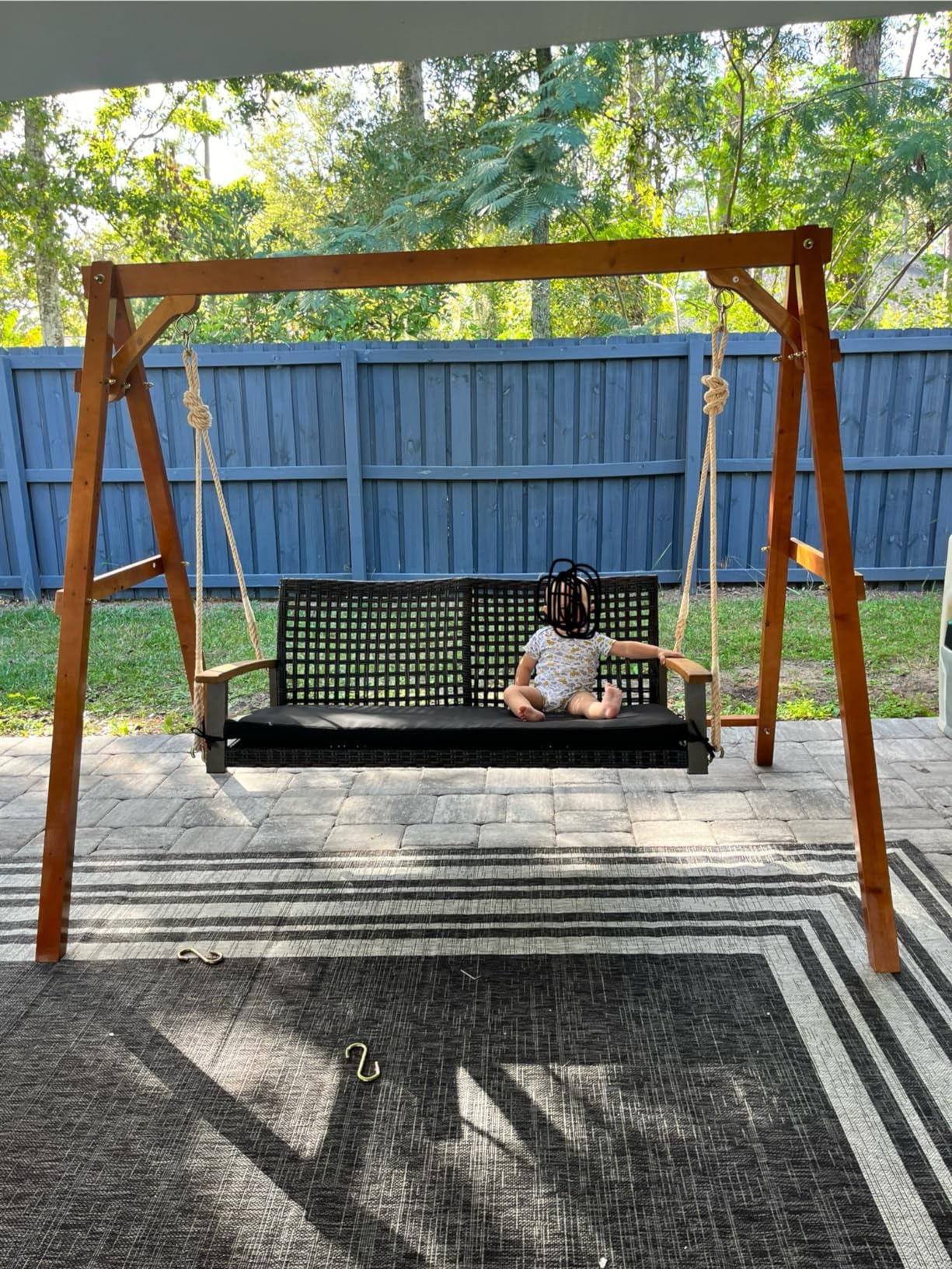 Tangkula 2-Person Outdoor Porch Swing with 118