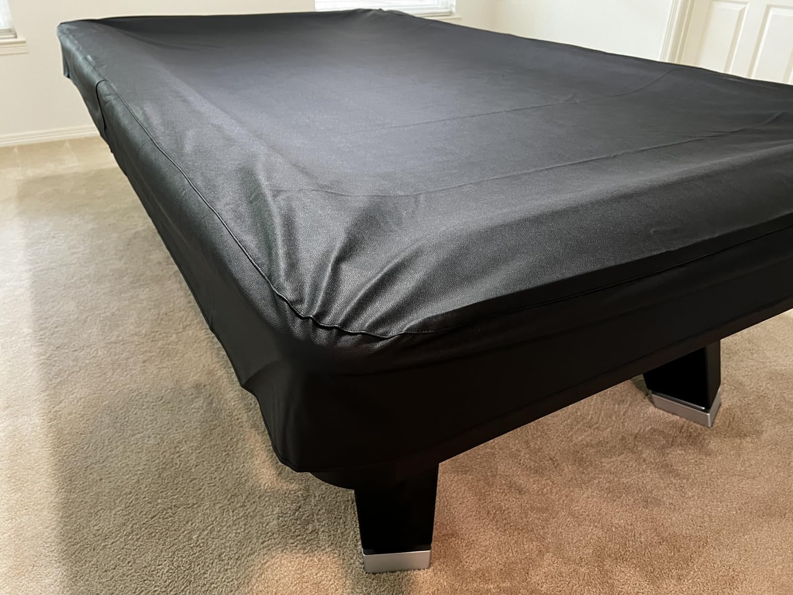 K-Musculo Heavy Duty Pool Table Cover, Waterproof Leatherette Billiard Table Cover with Soft Backing, Tear Resistant Fitted Protector for 6.5FT, 7FT, 7.5FT, 8FT, 8.5FT & 9FT Tables customer photo 1