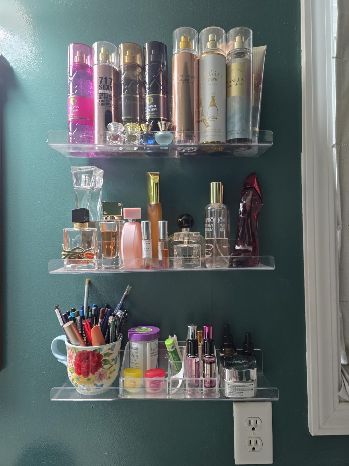 upsimples 6 Pack Acrylic Shelves for Wall Storage, 15