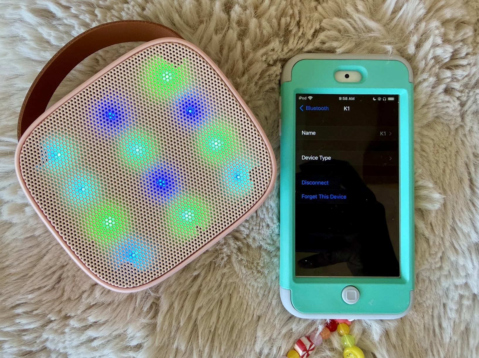 YLL Mini Karaoke Machine for Kids Adults, Portable Bluetooth Speaker with 2 Wireless Microphones, Trendy Birthday Gifts Toys for Girls Ages 3, 4, 5, 6, 7, 8, 9, 10+ Years Old Home Family Party (P-ink) customer photo 2