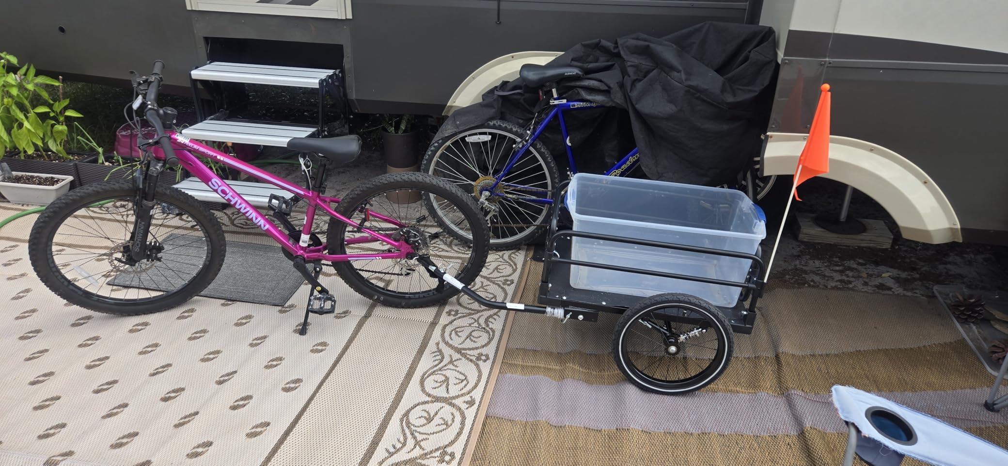 Aosom Bike Cargo Trailer Bike Wagon Bicycle Trailer with Suspension, Triple Safety Features, 16'' Wheels customer photo 1