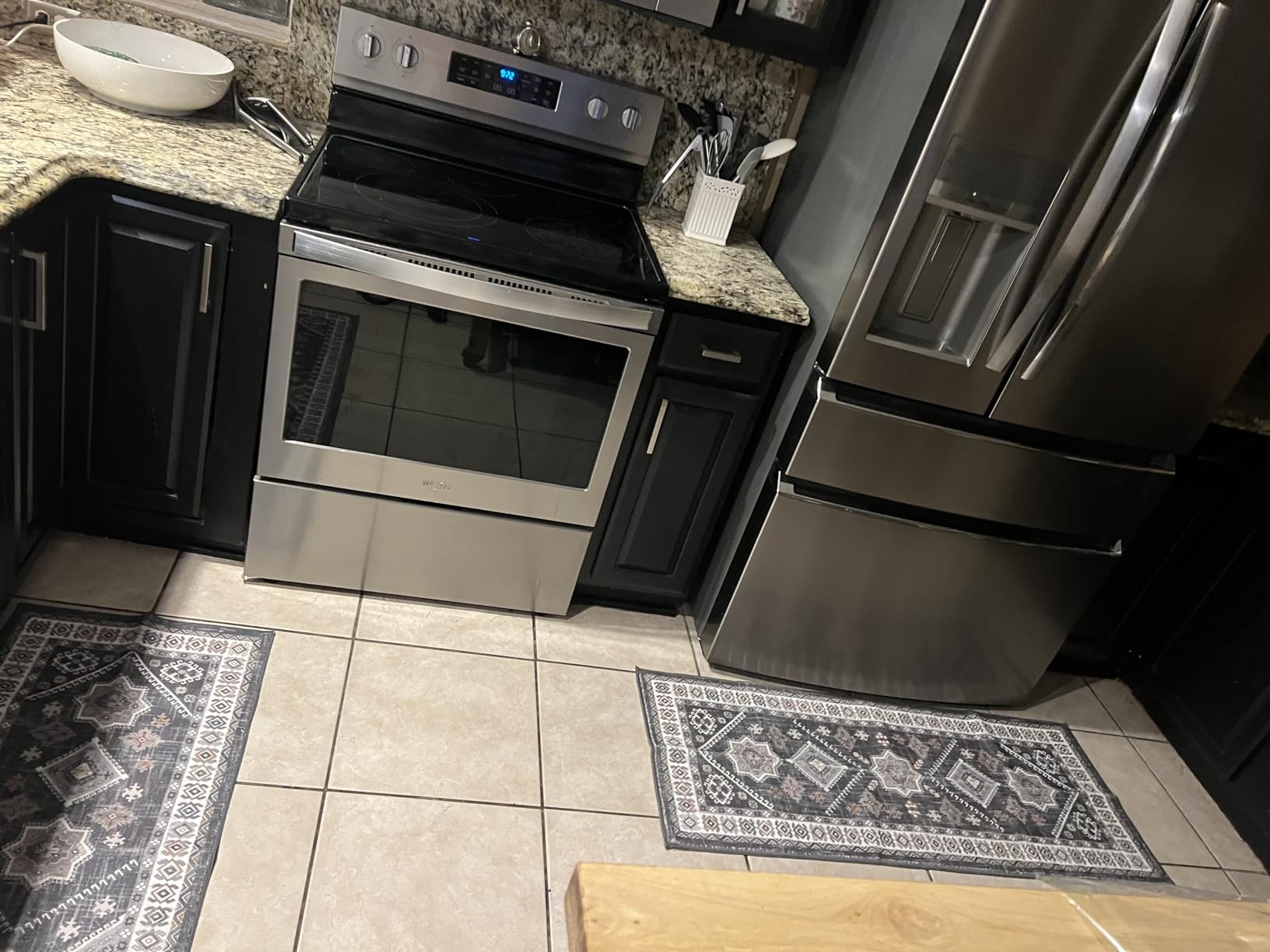 HEBE Boho Kitchen Rug Sets 3 Piece with Runner Non Slip Kitchen Rugs and Mats Washable Kitchen Mats for Floor Thick Kitchen Floor Mat Carpet Runner Rugs for Hallway Laundry Holiday Decor customer photo 2