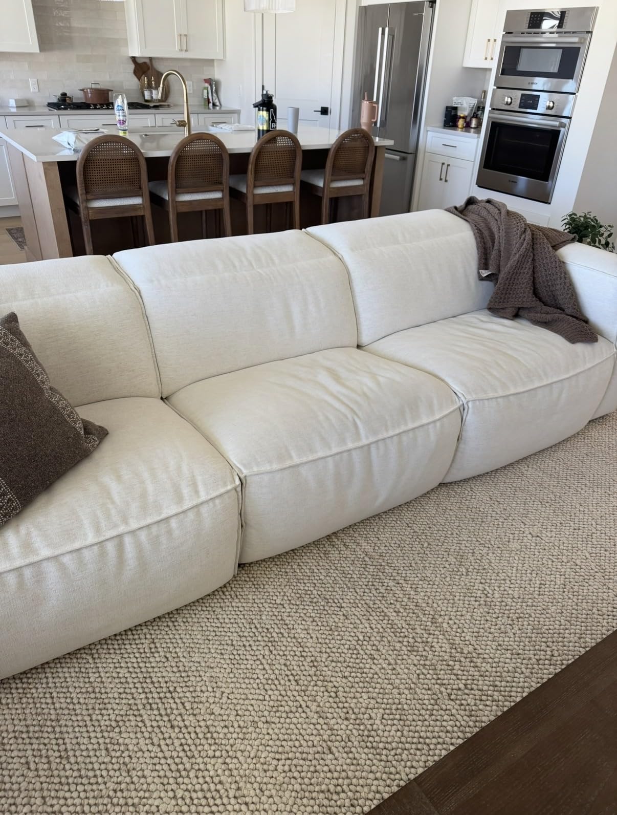 SAFAVIEH Area Rug 8x10 - Natura Collection - Large - Beige & Ivory, Handmade Wool Blend, Textured Design, Ideal for Living Room, Bedroom, Dining Space (NAT425B) customer photo 1