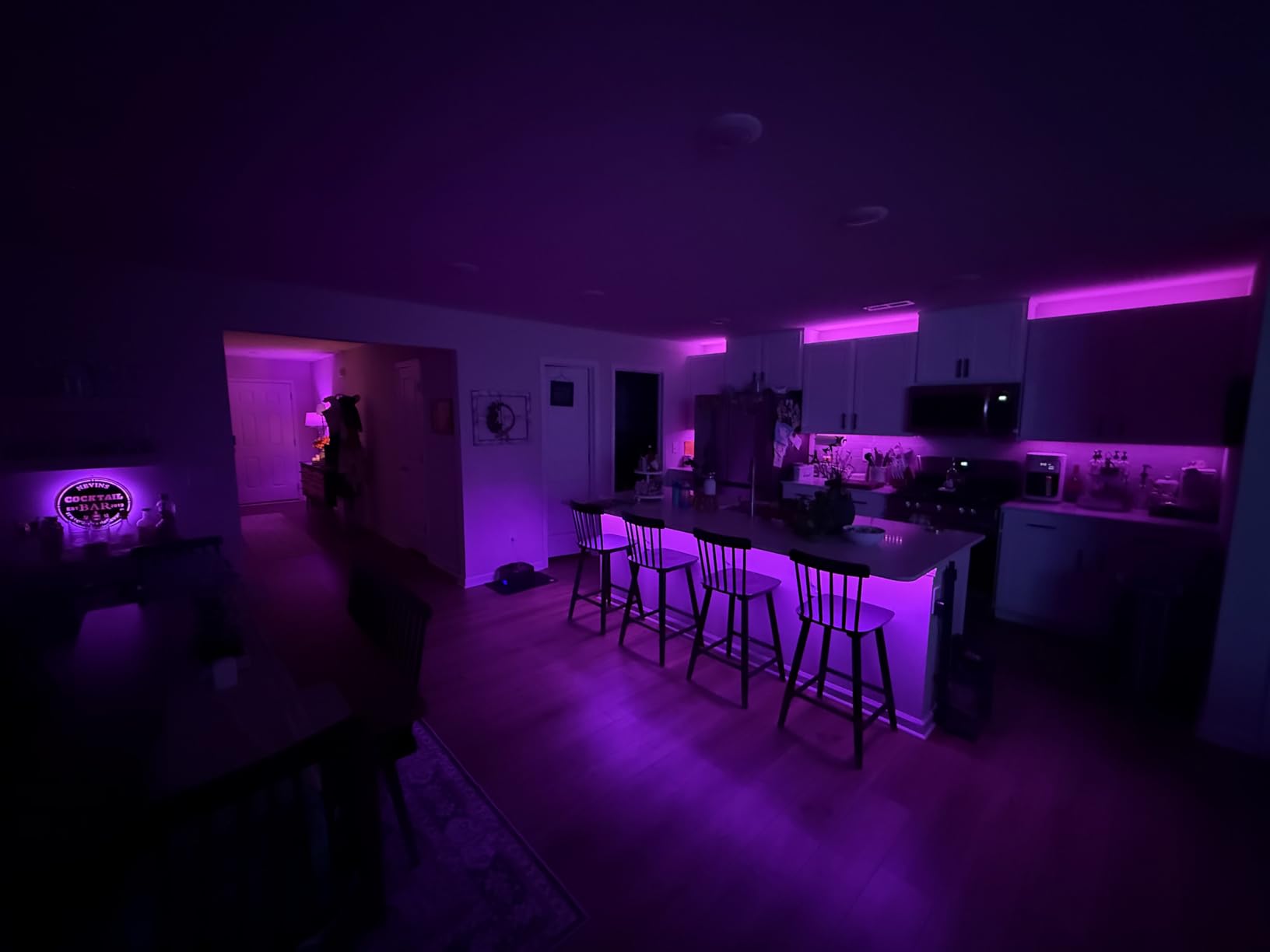 maylit 8 PCS 3.3FT Smart RGB Under Cabinet Lights Kit, Work with Alexa and Google Assistant, App and Remote Control, Music Sync Color Changing, Timer, Dimmable, for Cabinet, Counter, Shelf, Bookcase customer photo 2
