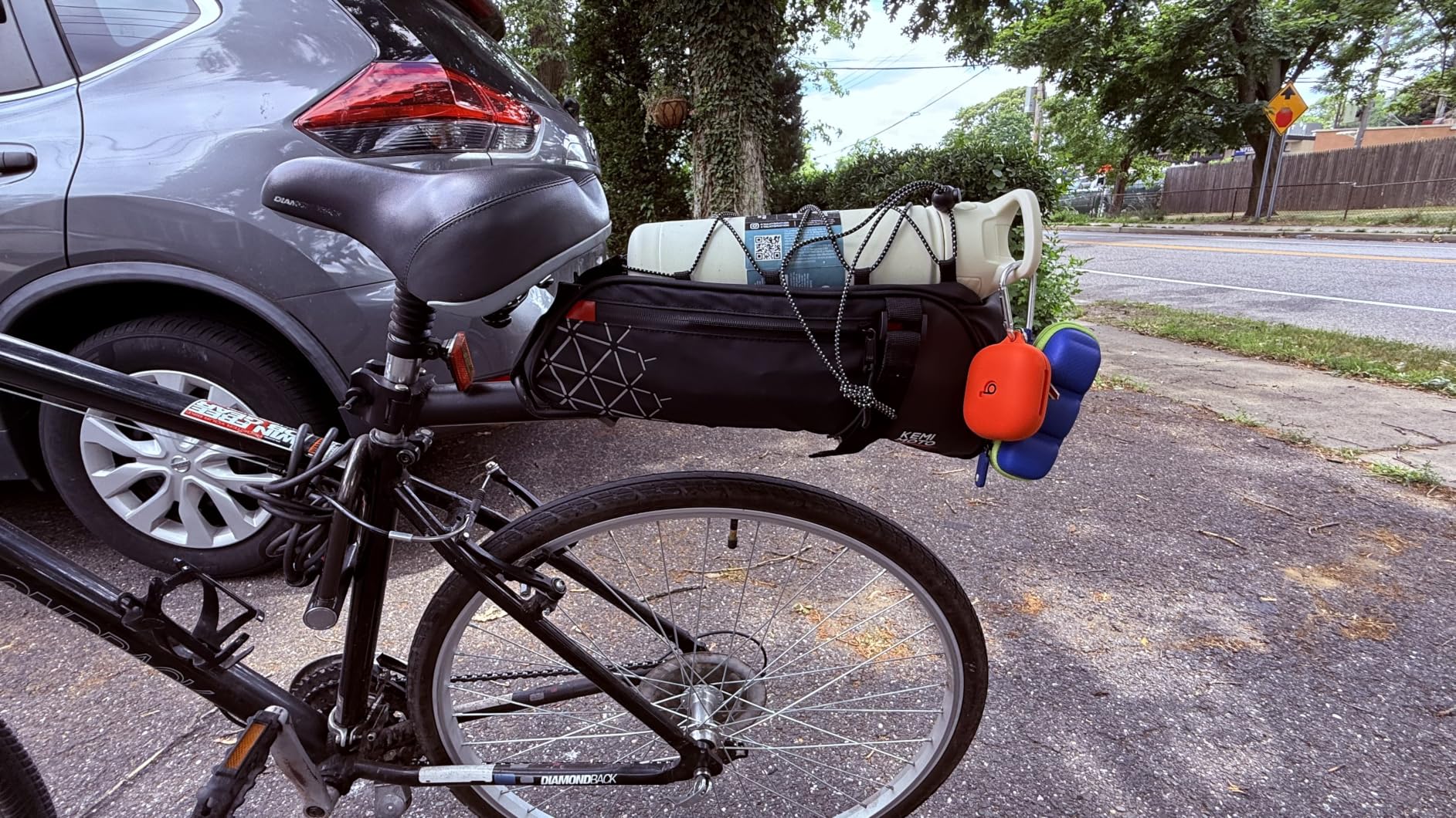 KEMIMOTO Rear Bike Rack Bag - 8L PVC Water Resistant Ebike Bags for Bicycle Rear Rack, Bicycle Trunk Pannier for Commuter Travel Shopping and Cycling (Black) customer photo 2