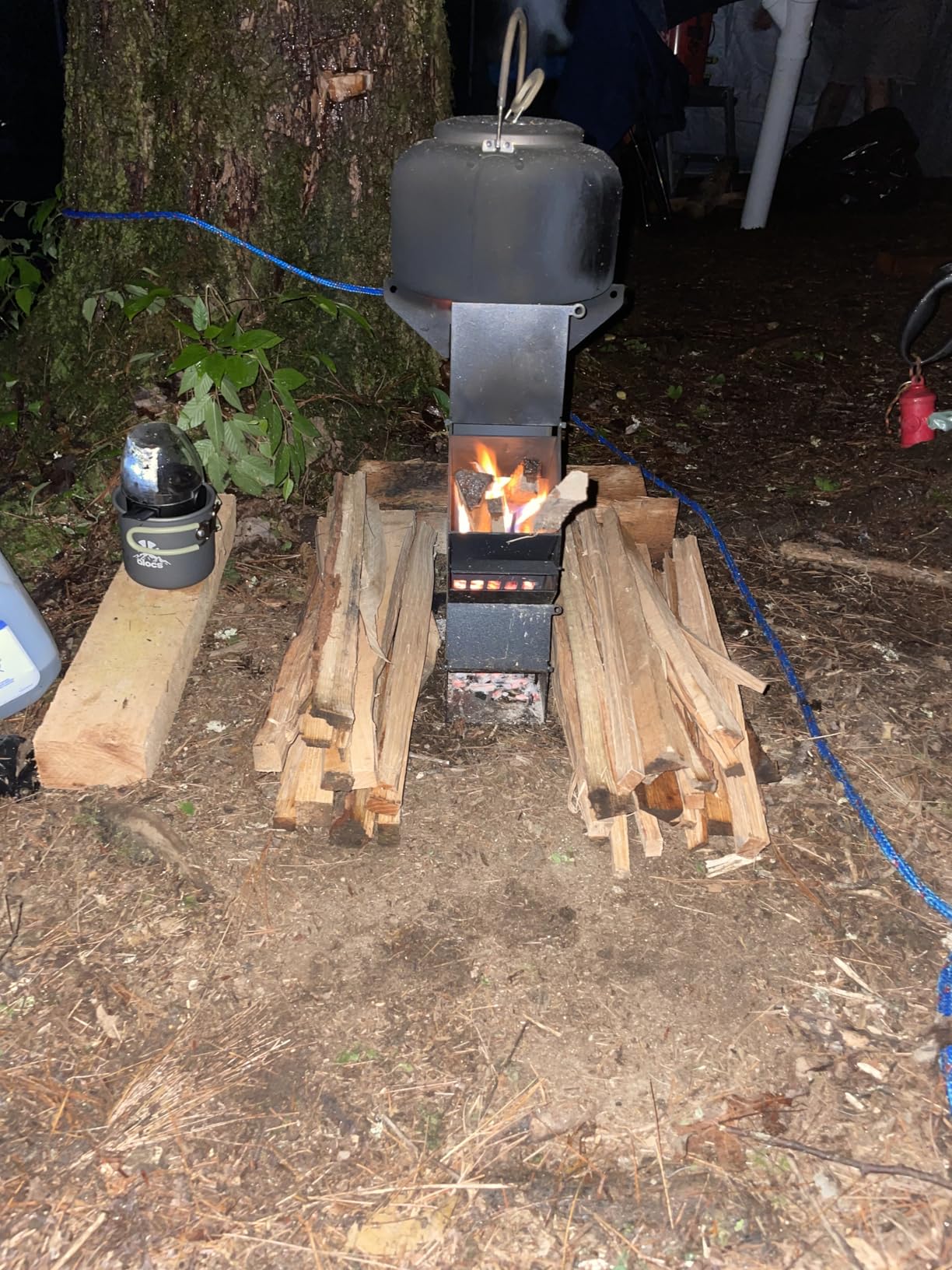 Rocket Stove Portable Wood-Burning Camping Stove with Storage Bag | 1.8mm steel,130lbs downward load,5.62lb backpacker wood stove,efficient chimney burn,camping backpacking,burns twigs charcoal customer photo 1