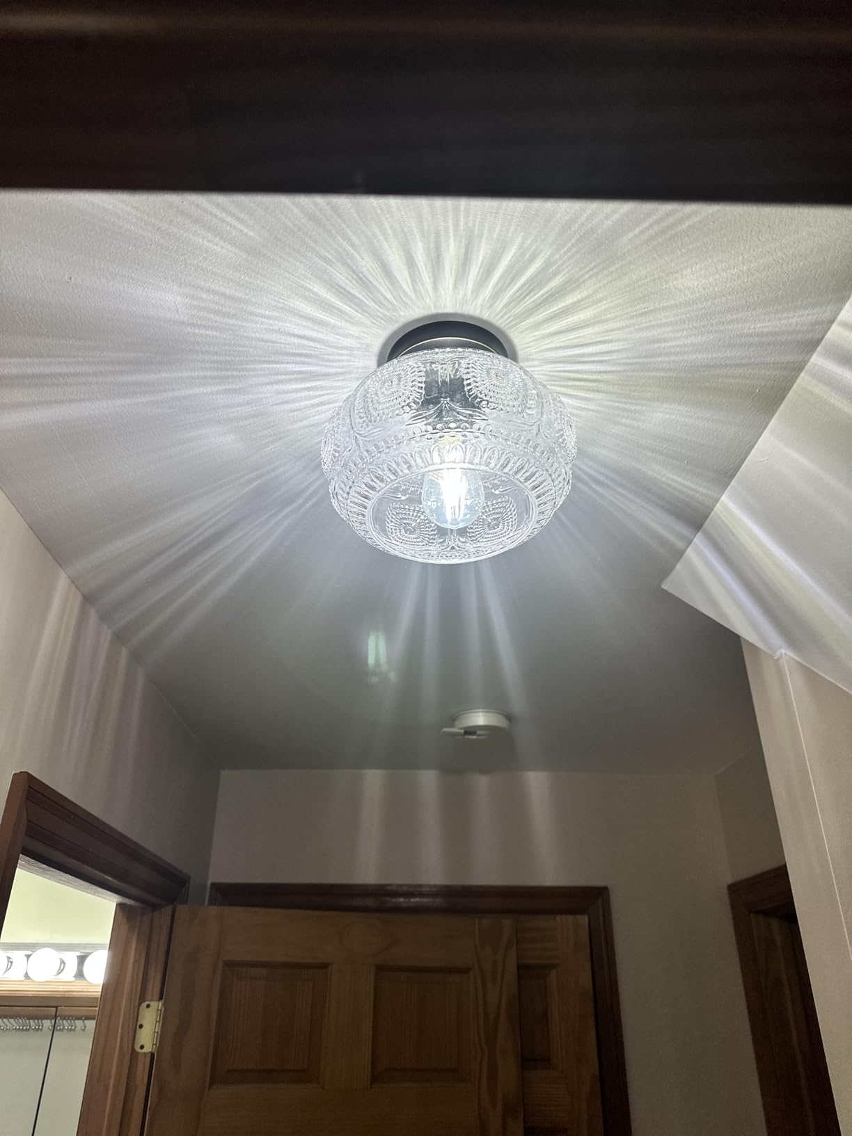 Semi Flush Mount Ceiling Light, Globe Glass Ceiling Light Fixture, Gold Modern Lighting for Hallway Porch Corridor Kitchen Bedroom, Bulb Not Included customer photo 2