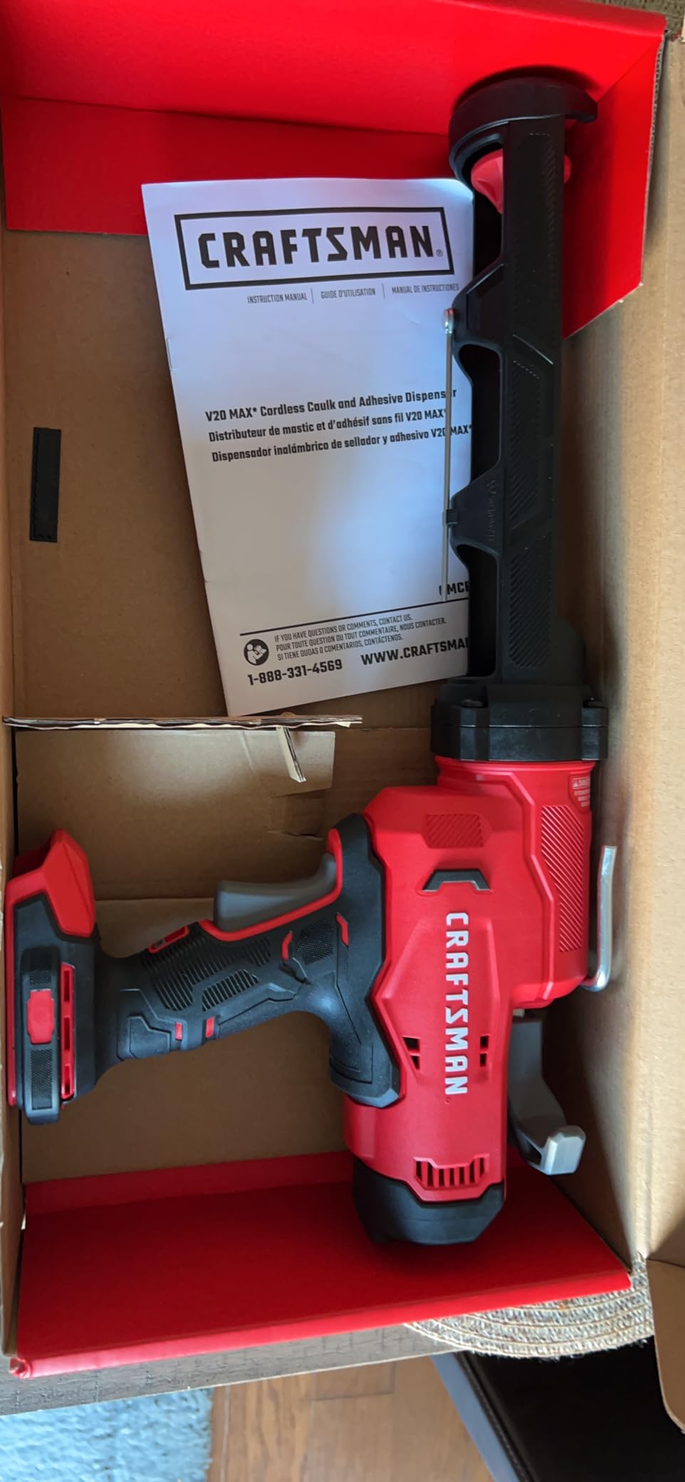 CRAFTSMAN V20 Caulk Gun, No Drip, Cordless, with Anti-Drip and Variable Speed, Tool Only (CMCE600B) customer photo 1