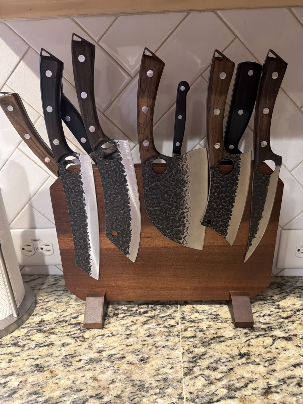 DRGSKL Serbian Chef Knife Set - 10 PCS Hand Forged Knife Set with Bag | Japanese ATS-34 Steel, Hand Forged Full Tang Knife, Ebony Handle, Anti-stick Pounding Texture, Full Accessory Kit, Ideal Gift customer photo 1