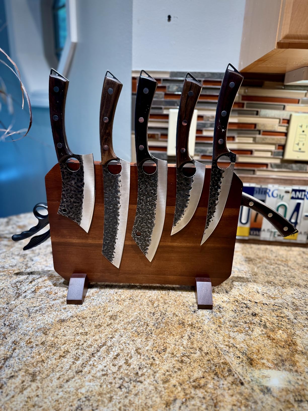 DRGSKL Serbian Chef Knife Set - 10 PCS Hand Forged Knife Set with Bag | Japanese ATS-34 Steel, Hand Forged Full Tang Knife, Ebony Handle, Anti-stick Pounding Texture, Full Accessory Kit, Ideal Gift customer photo 2