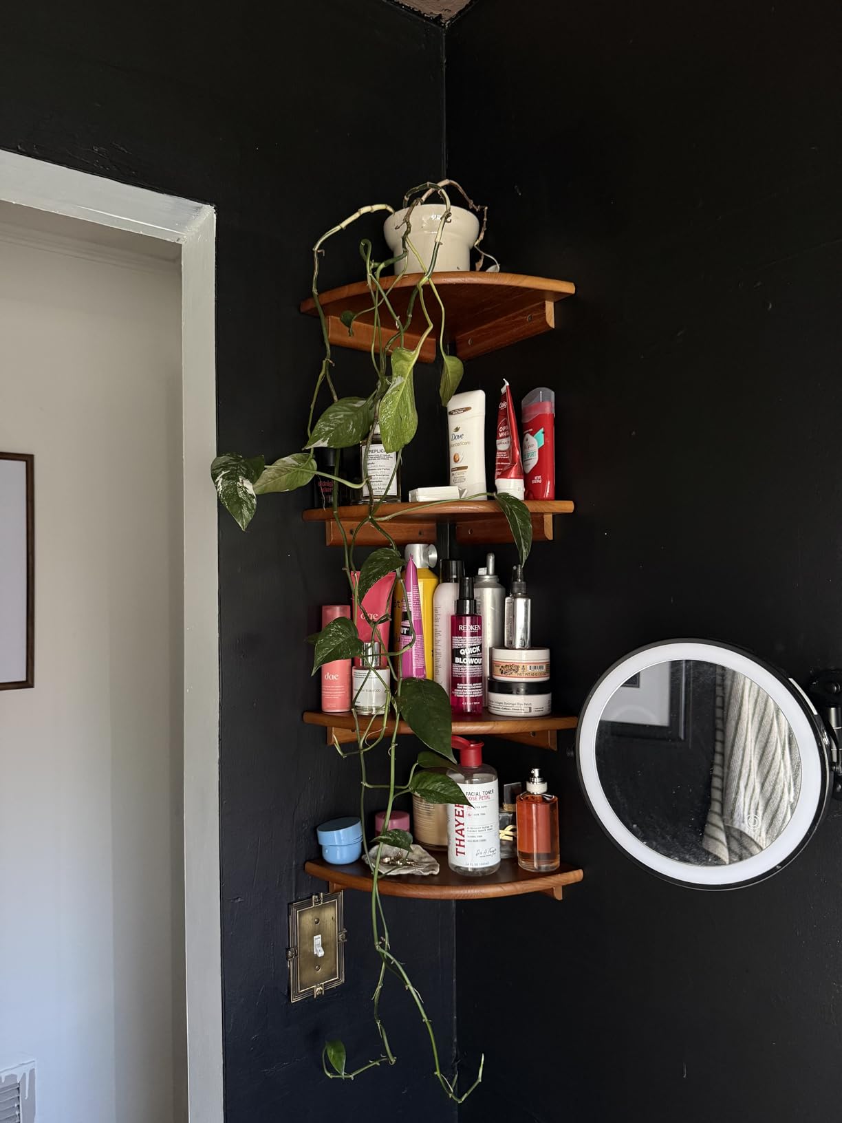 Forbena White Corner Floating Shelves for Wall Set of 4, Rounded Corner Shelves Wall Mounted for Kids Bedroom Books, Cute Wood Hanging Corner Shelf for Bathroom Decor, Living Room, Small Spaces customer photo 1