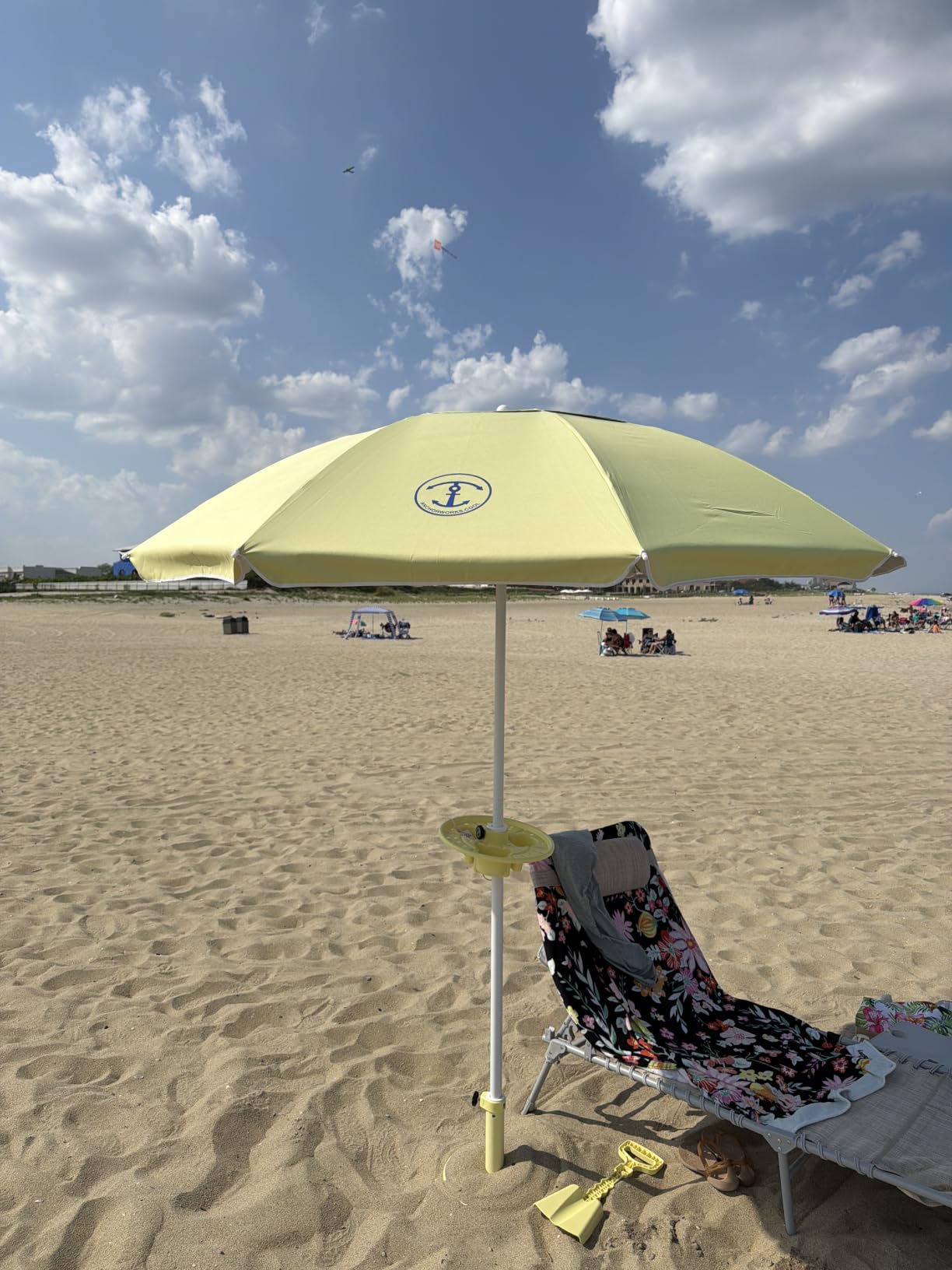 Anchor Works All-In-One Classic Beach Umbrella System - Secure & Wind-Resistant with Heavy-Duty Patented AnchorONE Sand Anchor, 7ft UPF 50+ Umbrella, Convenience Tray, Sand Spade & Carry Bag - ASTM F3681-24 Compliant customer photo 2
