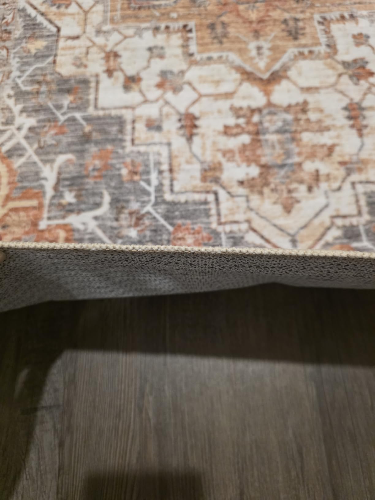 Madane Runner Rug 2x8, Washable Hallway Runner Rugs, Non-Slip Low-Pile Soft Kitchen Rug Runner Laundry Room Rug, Vintage Throw Entry Foyer Mat for Entrance Living Room (Turmeric/Grey, 2 x 8) customer photo 1