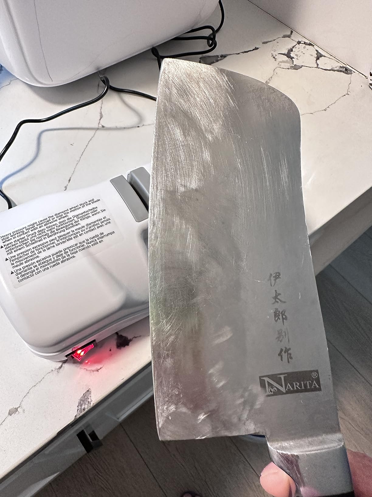 SHARPAL 198H Electric Knife Sharpener 3 Stage with Diamond Wheels | Suit for Double-Beveled Straight Edge Knives, Quick Razor-Sharp Results, Low Noise customer photo 1