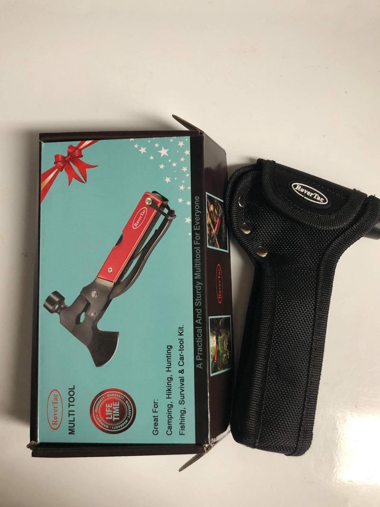 RoverTac 14-in-1 Multitool Camping Axe - Multi Tool with Knife, Hammer, Saw, Screwdrivers, Bottle Opener - Camping Tool with Sheath customer photo 2