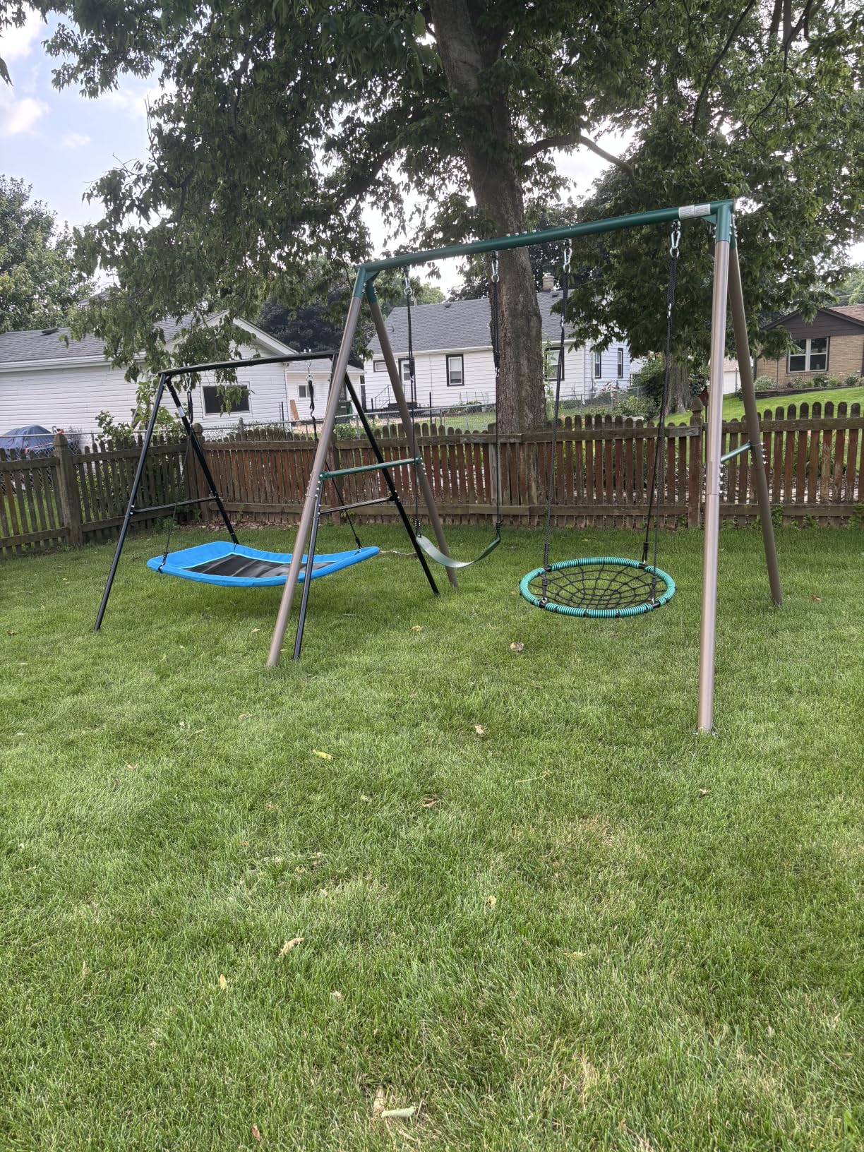 Trekassy Swing Sets for Backyard, 440lbs Heavy Duty A-Frame Metal Stand with 60