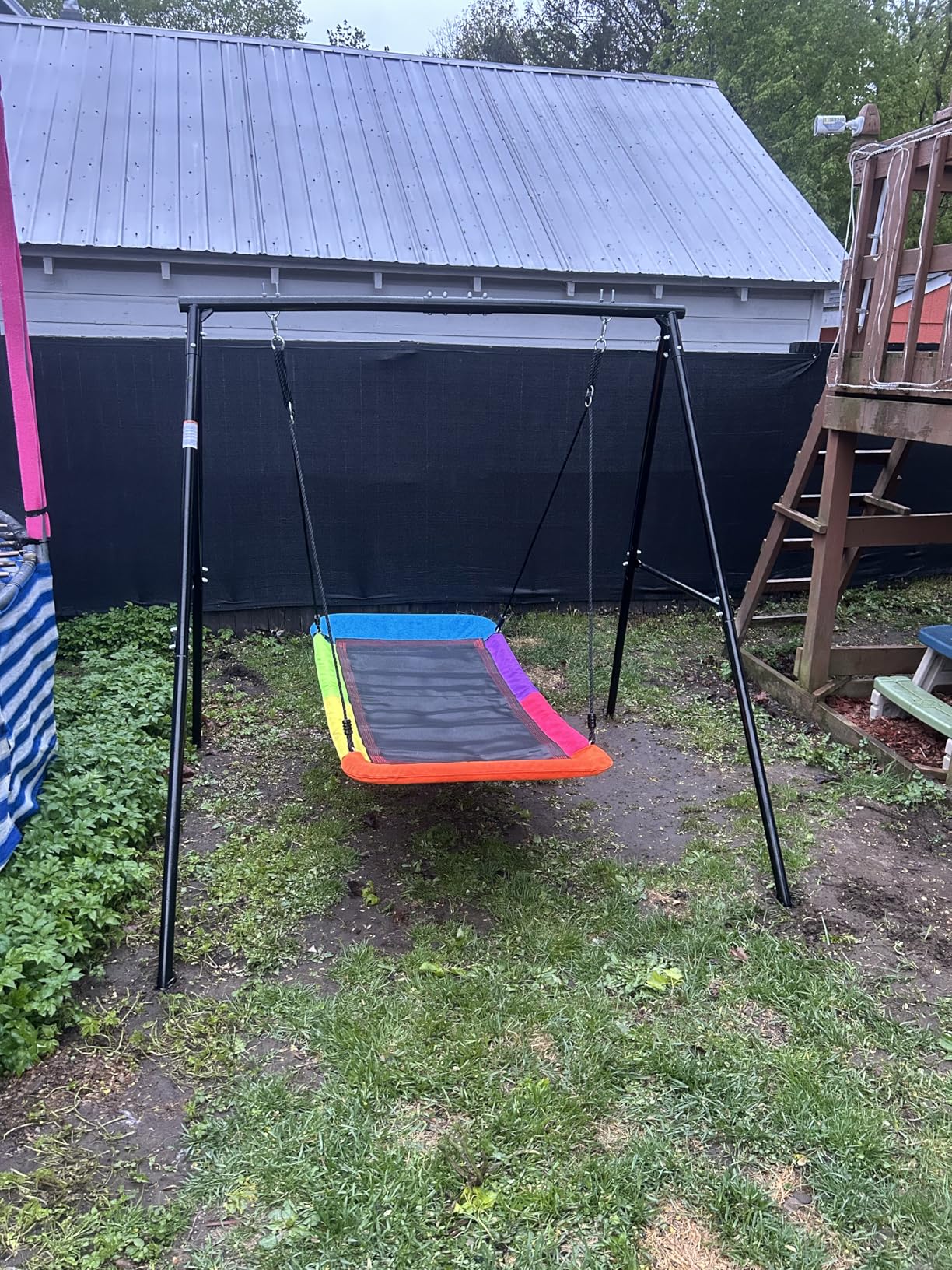 Trekassy Swing Sets for Backyard, 440lbs Heavy Duty A-Frame Metal Stand with 60